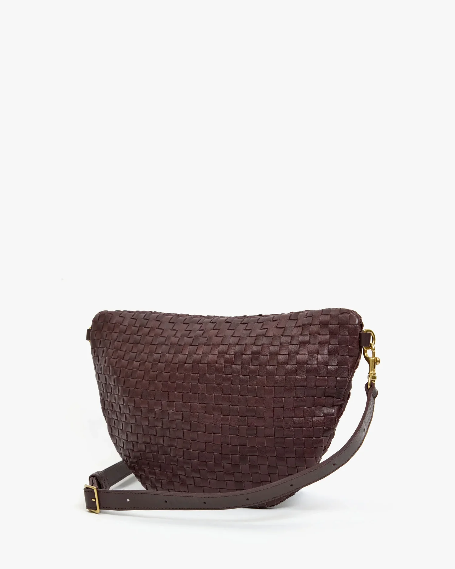 Clare V. Grande Fanny in Tobacco Woven Checker — Zuri&Francis