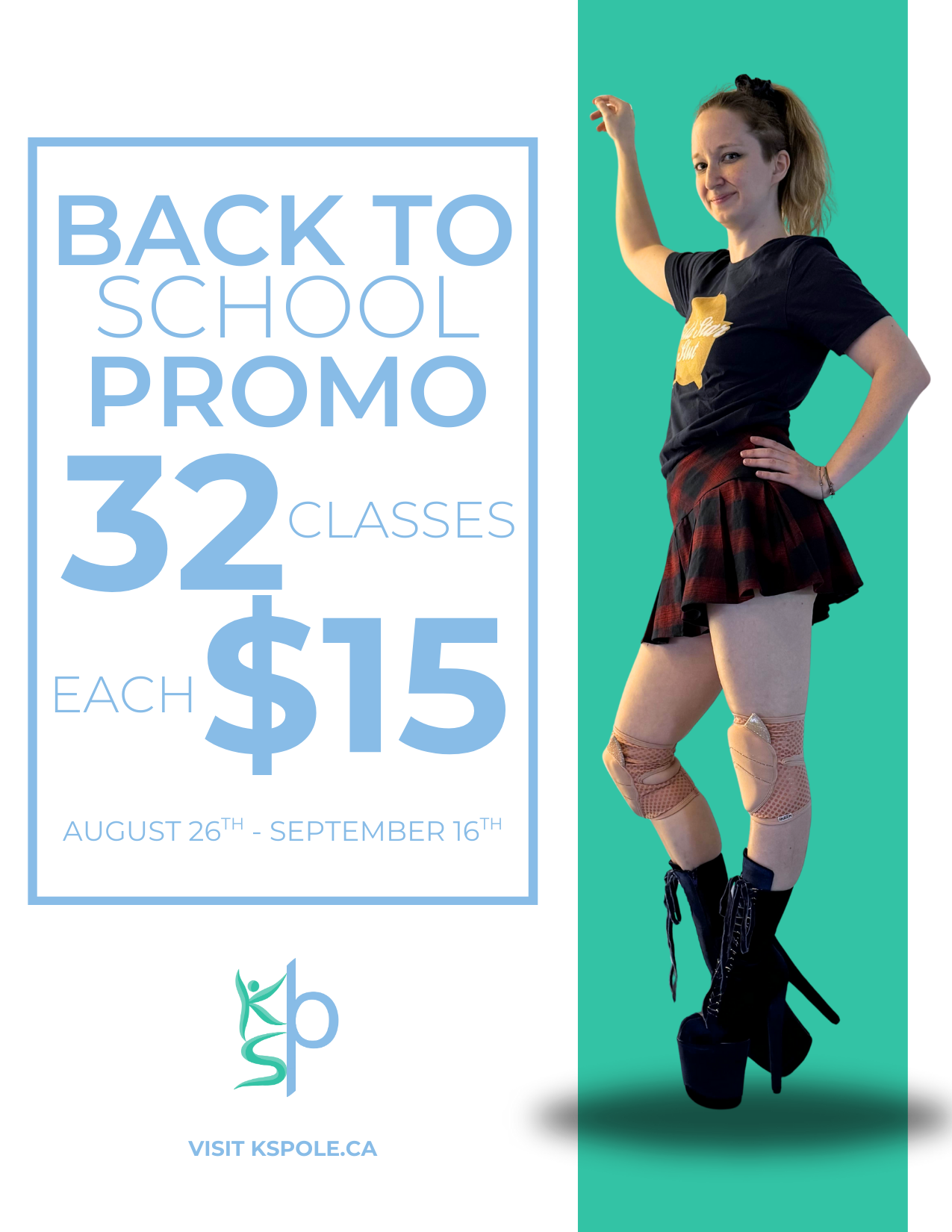 Back to School Sale $15 per class, 32 classes 40% off!