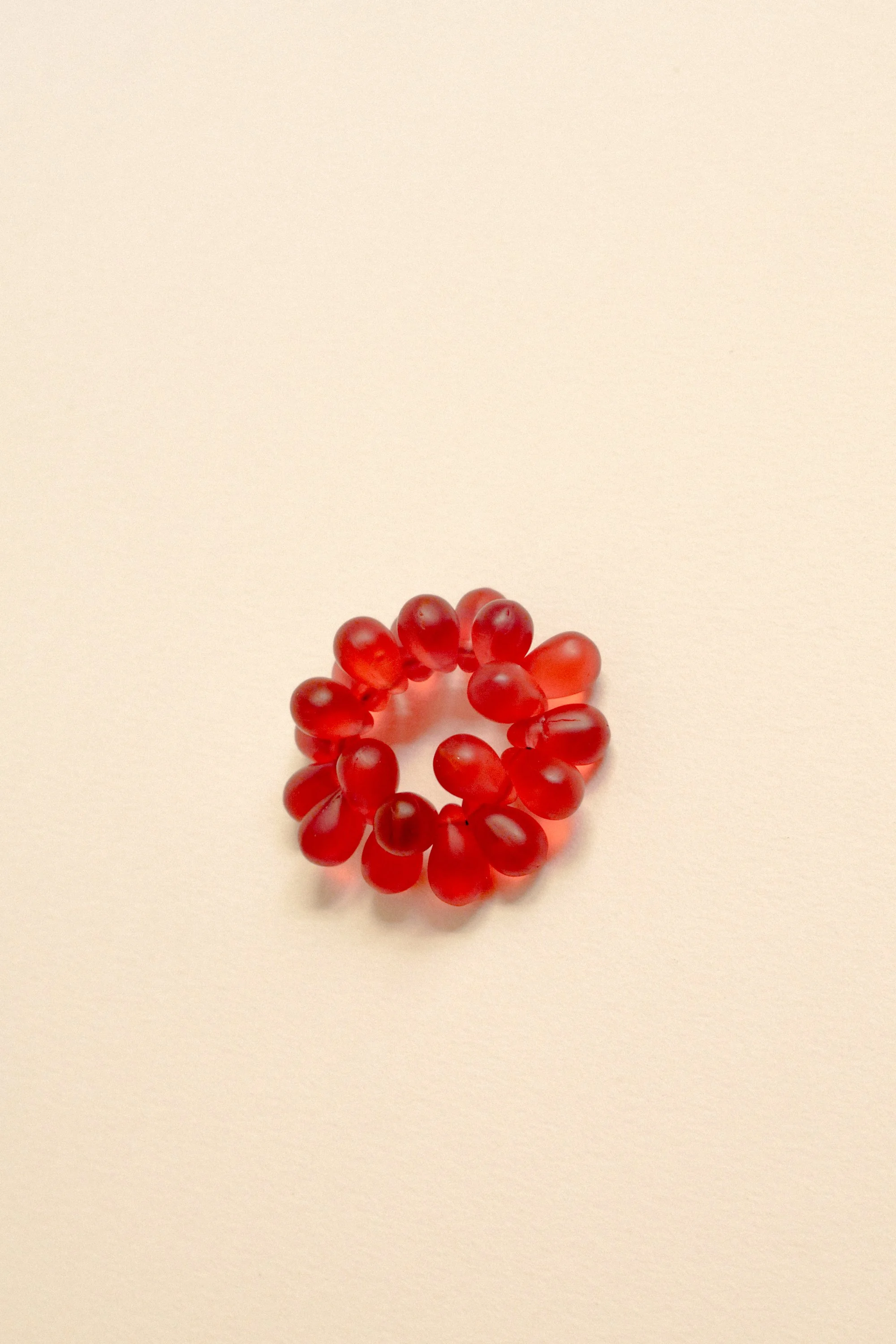 Bague oursin rouge 02.