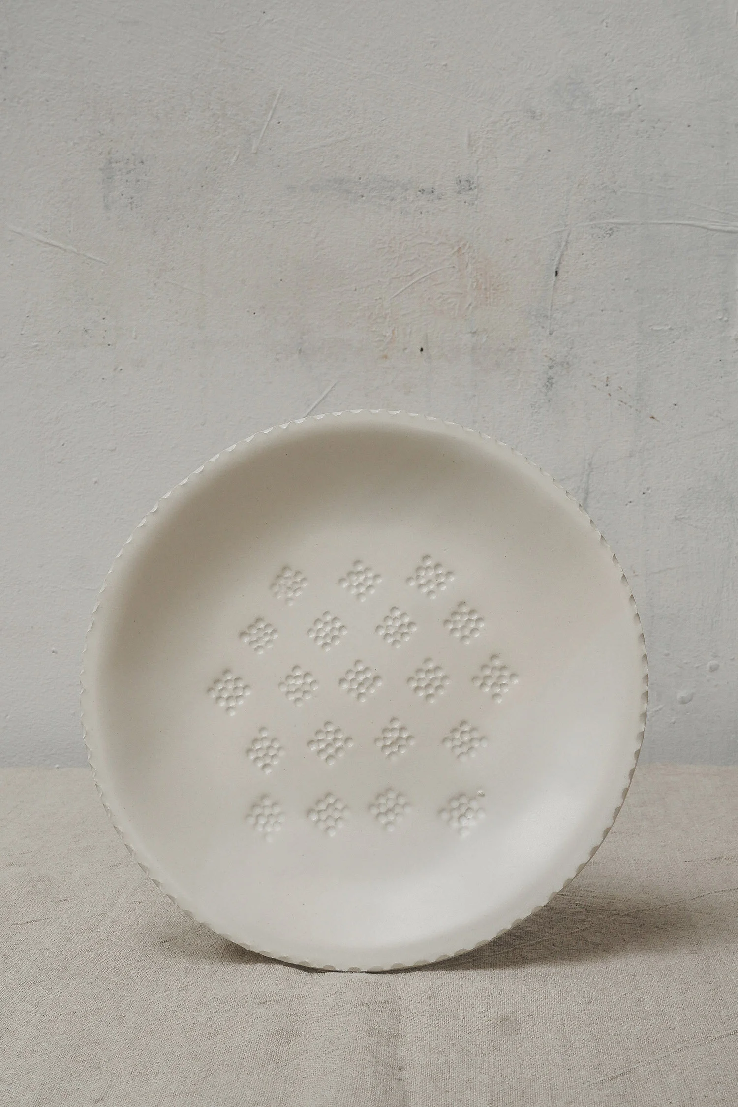 6 assiettes folk blanc