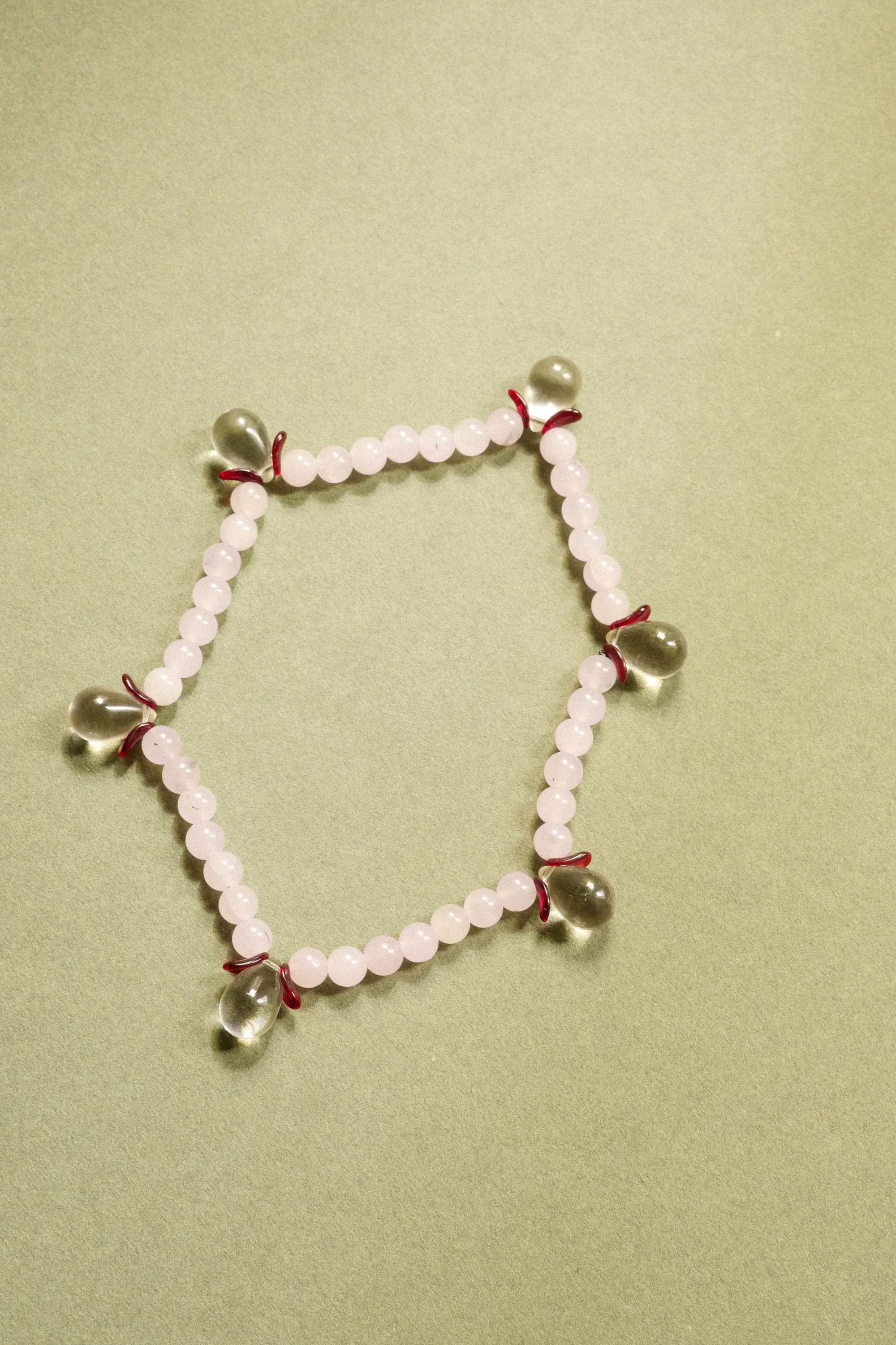 collier Goutte XL rose/rouge.