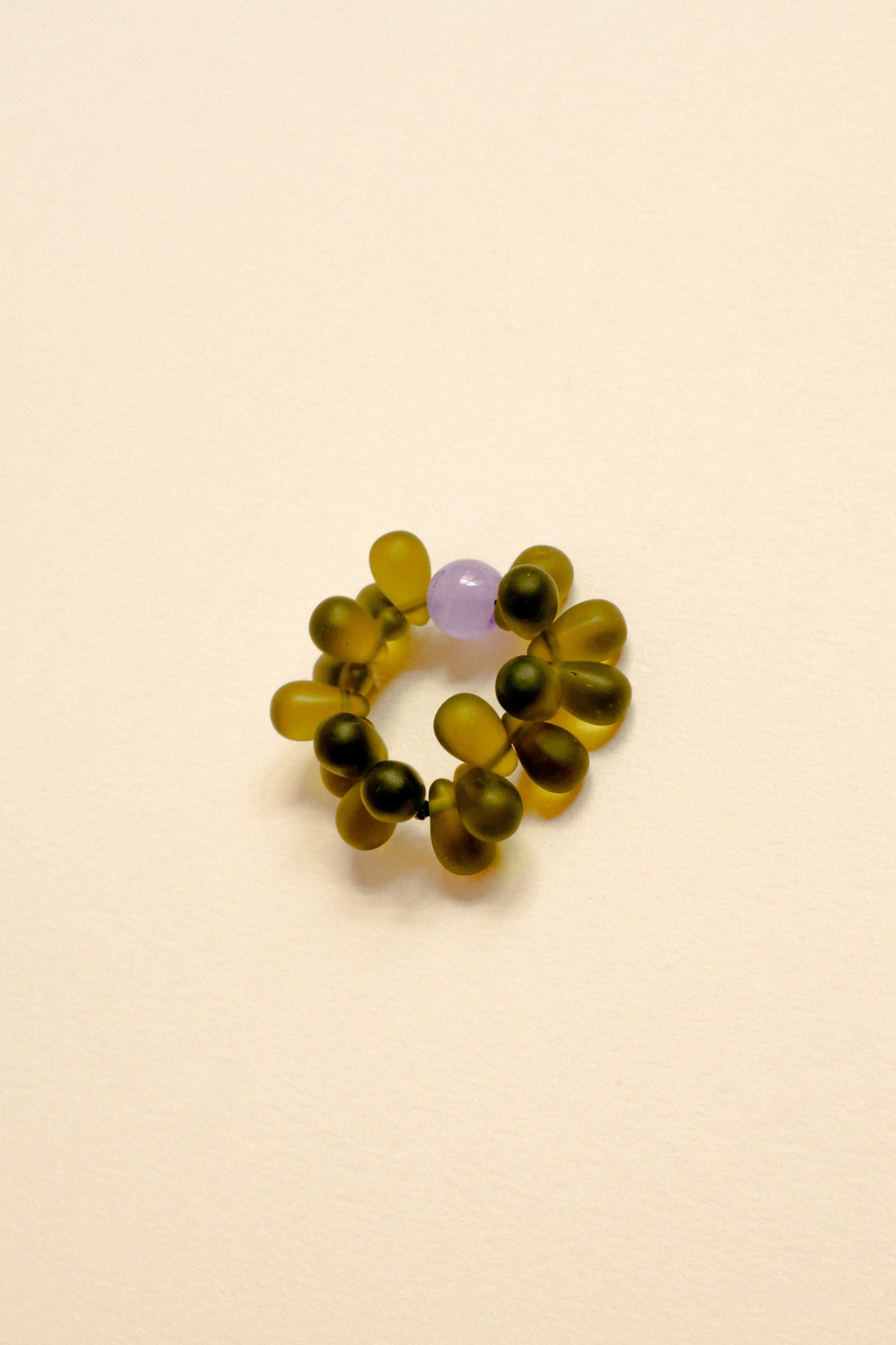 Bague oursin kaki/violet.