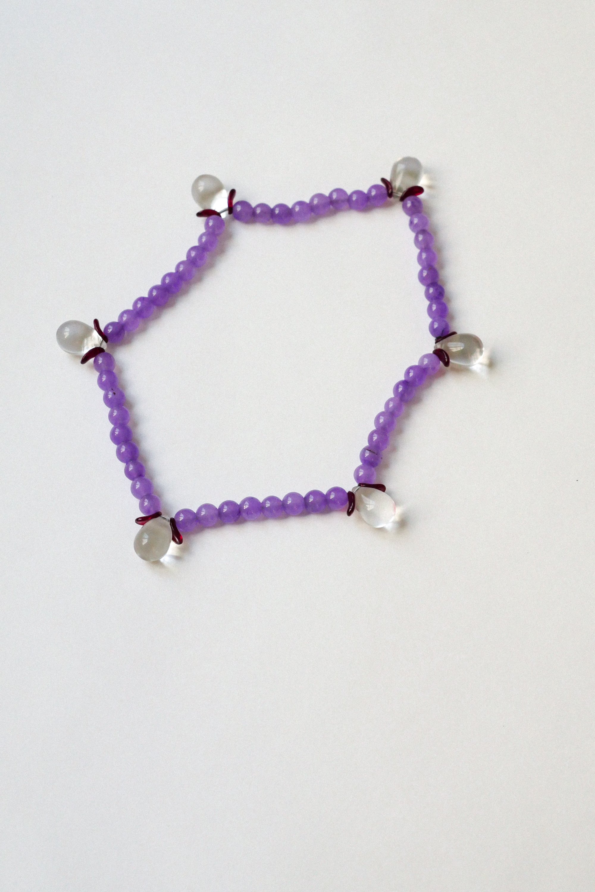 collier long Goutte XL violet.
