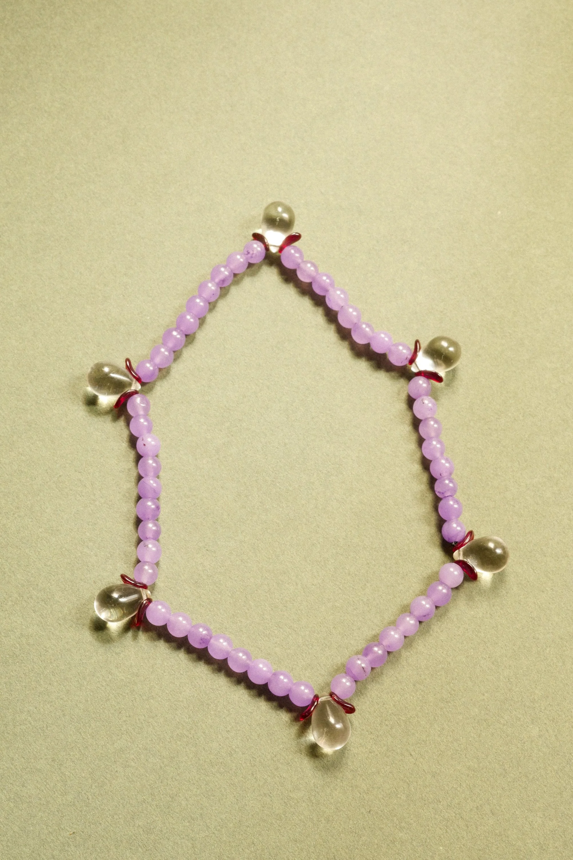 collier long Goutte XL violet.