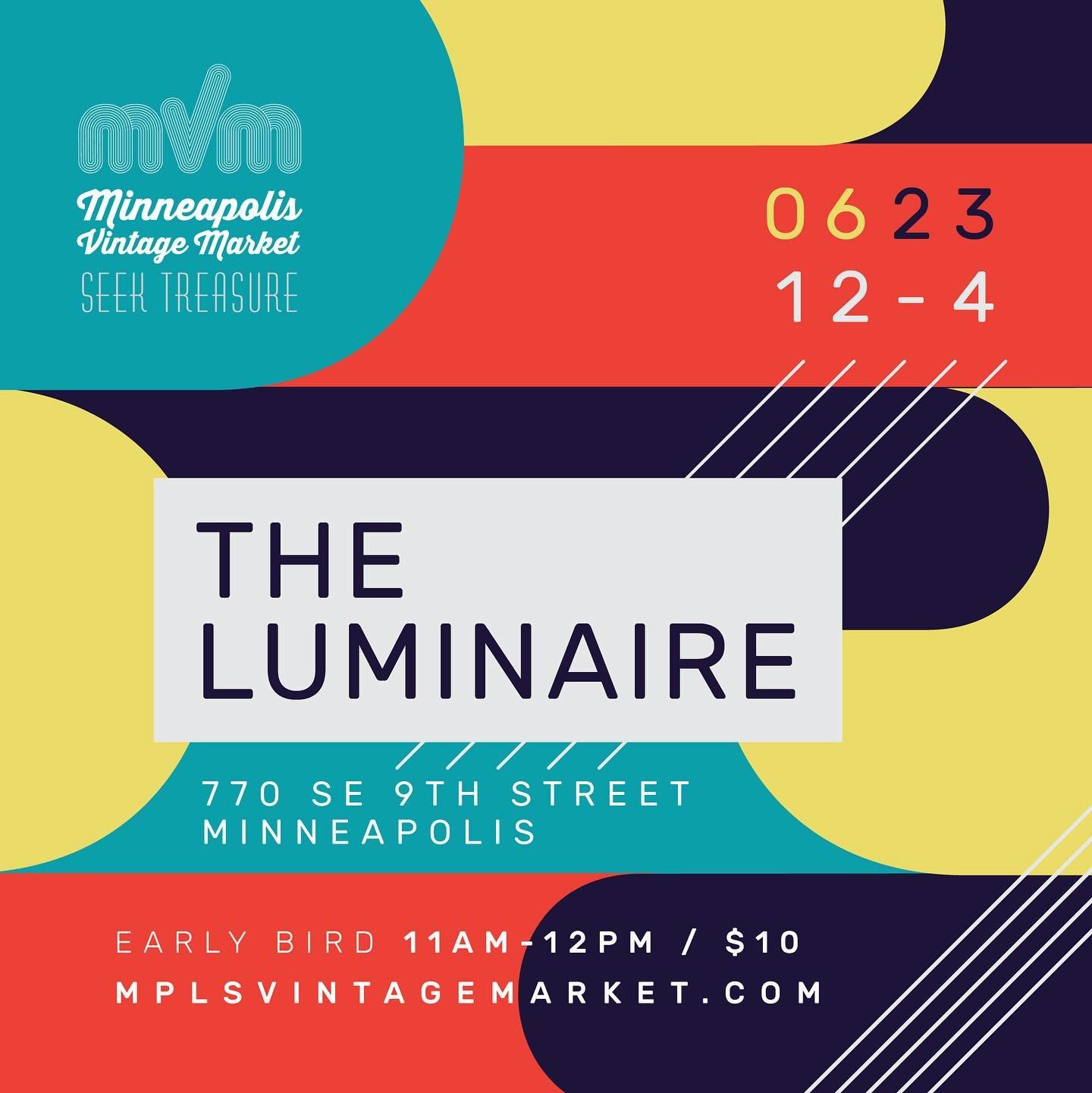 🚨NEW VENUE ALERT🚨 The Minneapolis Vintage Market is heading to @the.luminare on Sunday, June 23rd!

Dive into Minnesota&rsquo;s ultimate vintage wonderland at 📍The Luminare, a beautiful NEW venue space located in Northeast Minneapolis. 🛍️Where yo