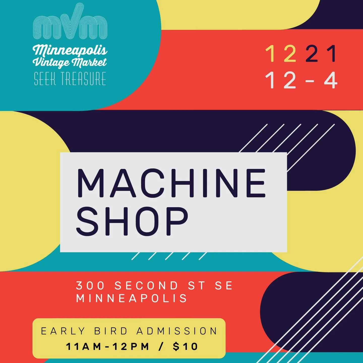 Missed us yesterday? Don&rsquo;t stress, bestie we&rsquo;re back @machineshopmpls on the 21st! 

🎁✨ Mark that calendar and get ready to snag those last minute treasures for gifts from your fav local vendors.

🗓️Schedule:

🎟️ Early Birds get first 