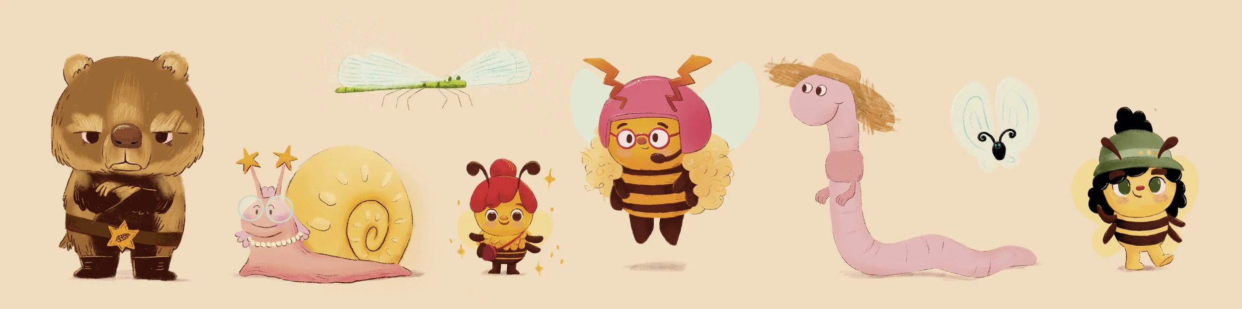 Kinderbuch-Expose Poppy, Charakter-Entwicklung, Kinderbuchillustration, Bienen-Illustration