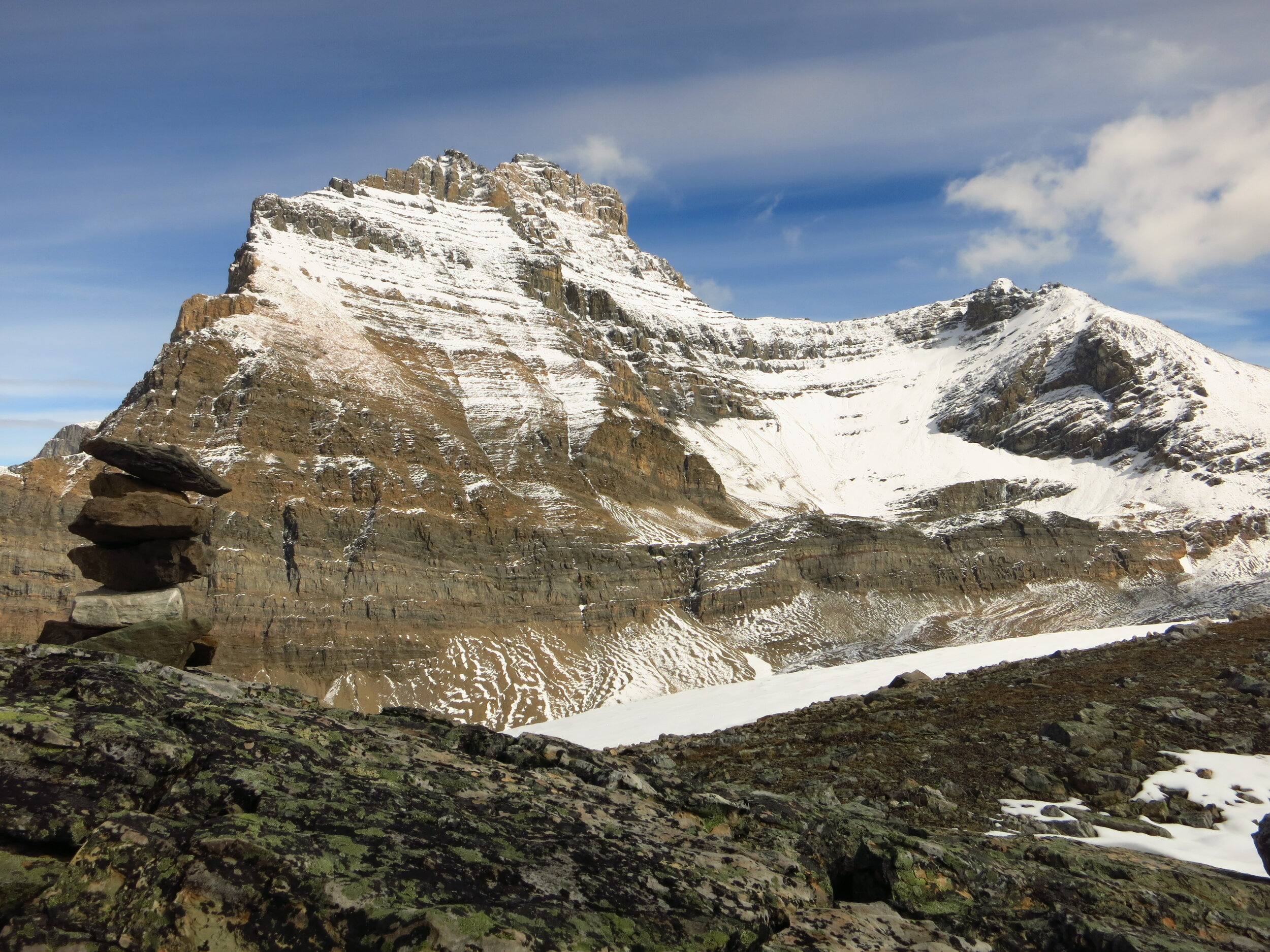 Mt Lowell from a high ridge near the hut, Fryatt Valley, Jasper National Park