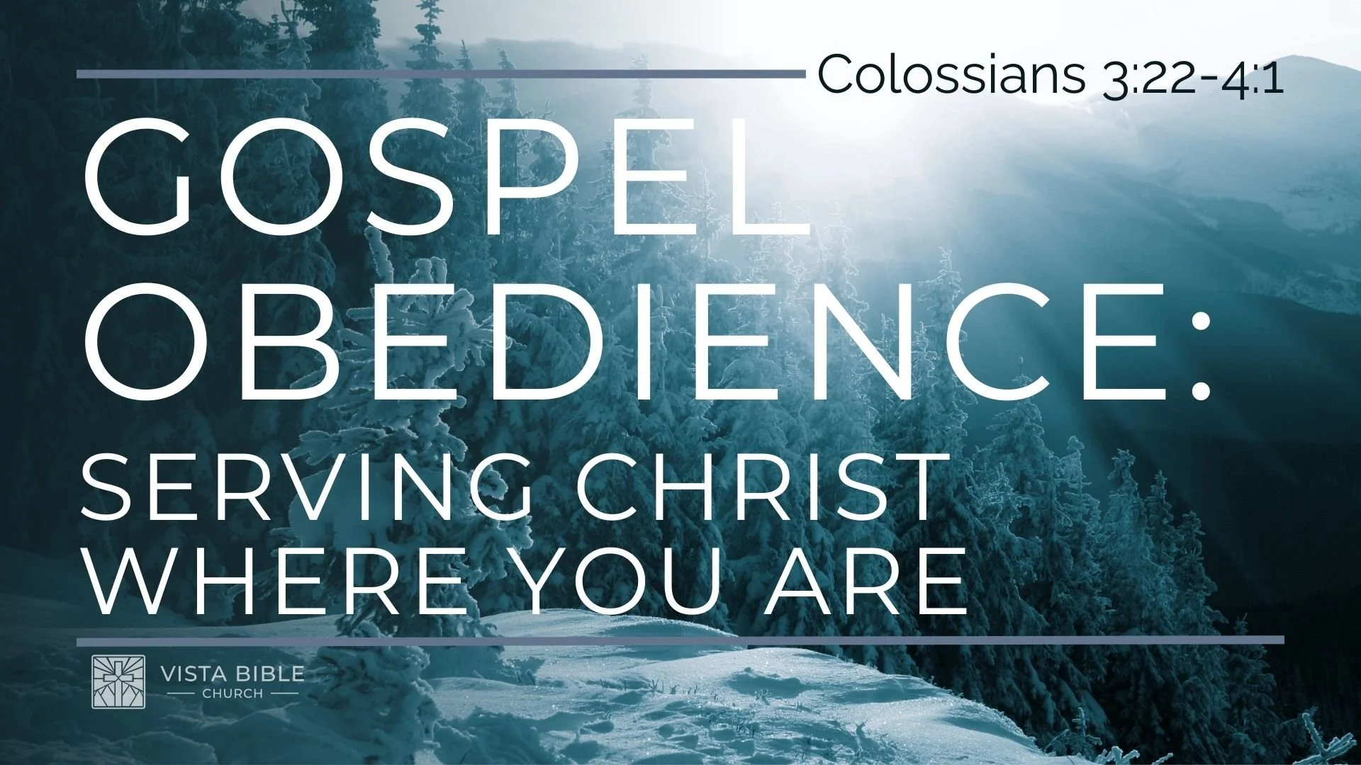 Gospel Obedience: Serving Christ Where You Are
