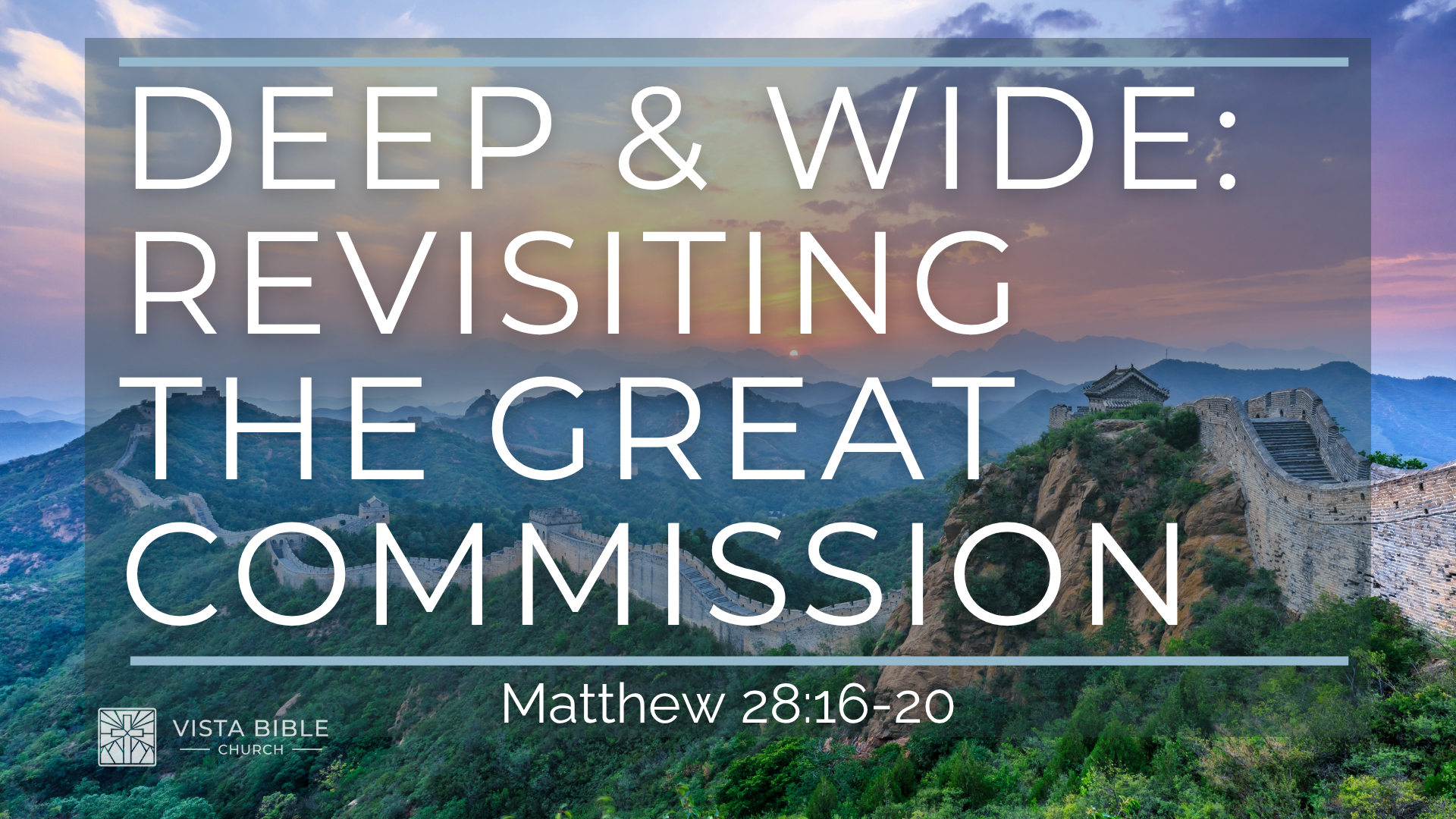 Deep &amp; Wide: Revisiting the Great Commission