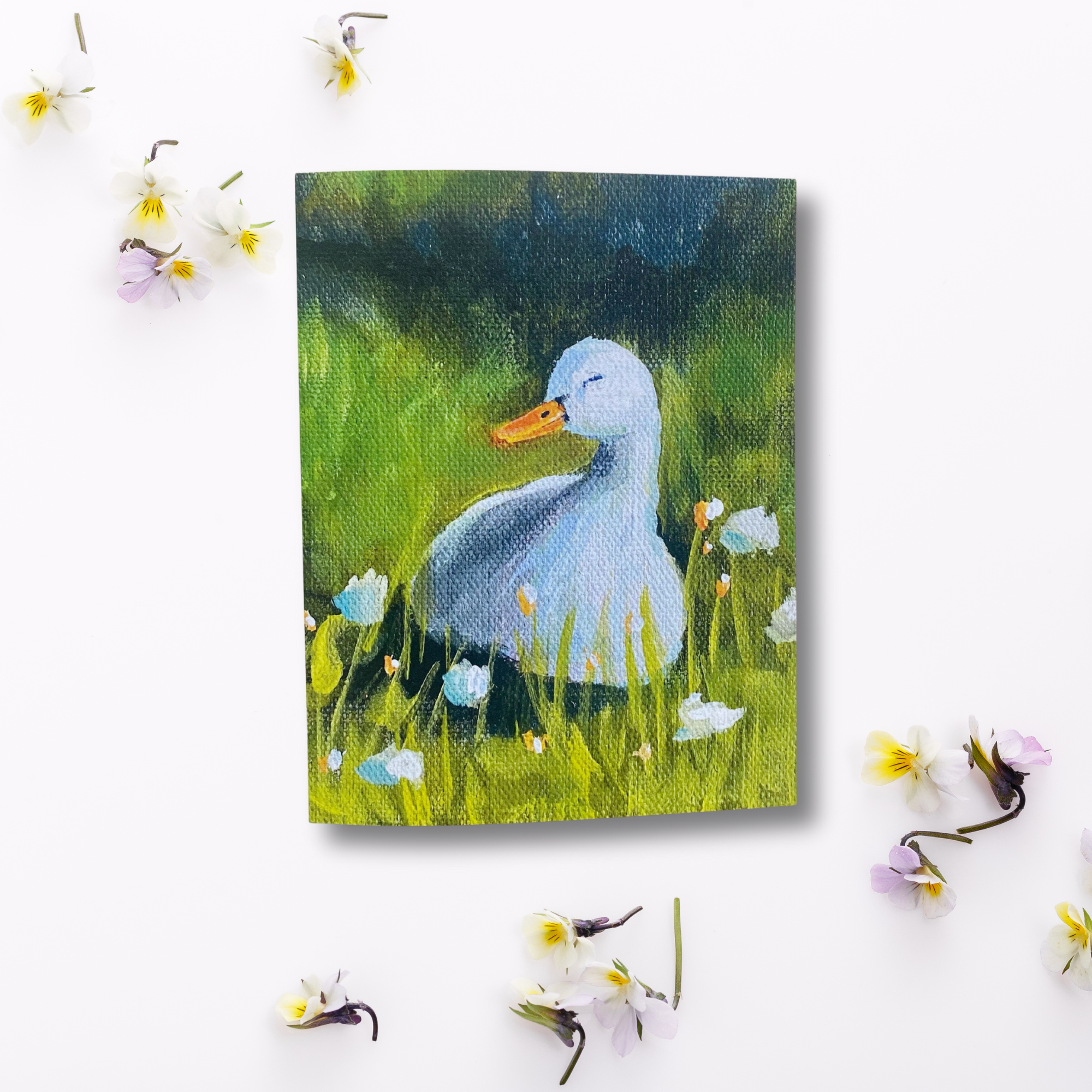 Charming Duck Greeting Card - Original Artwork Print