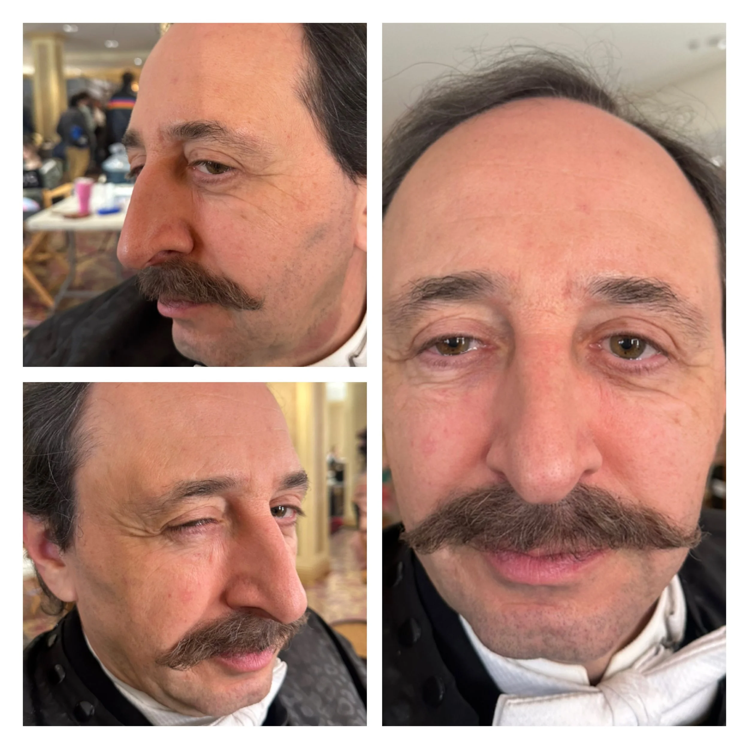 mustache  applied on BG for a TV series