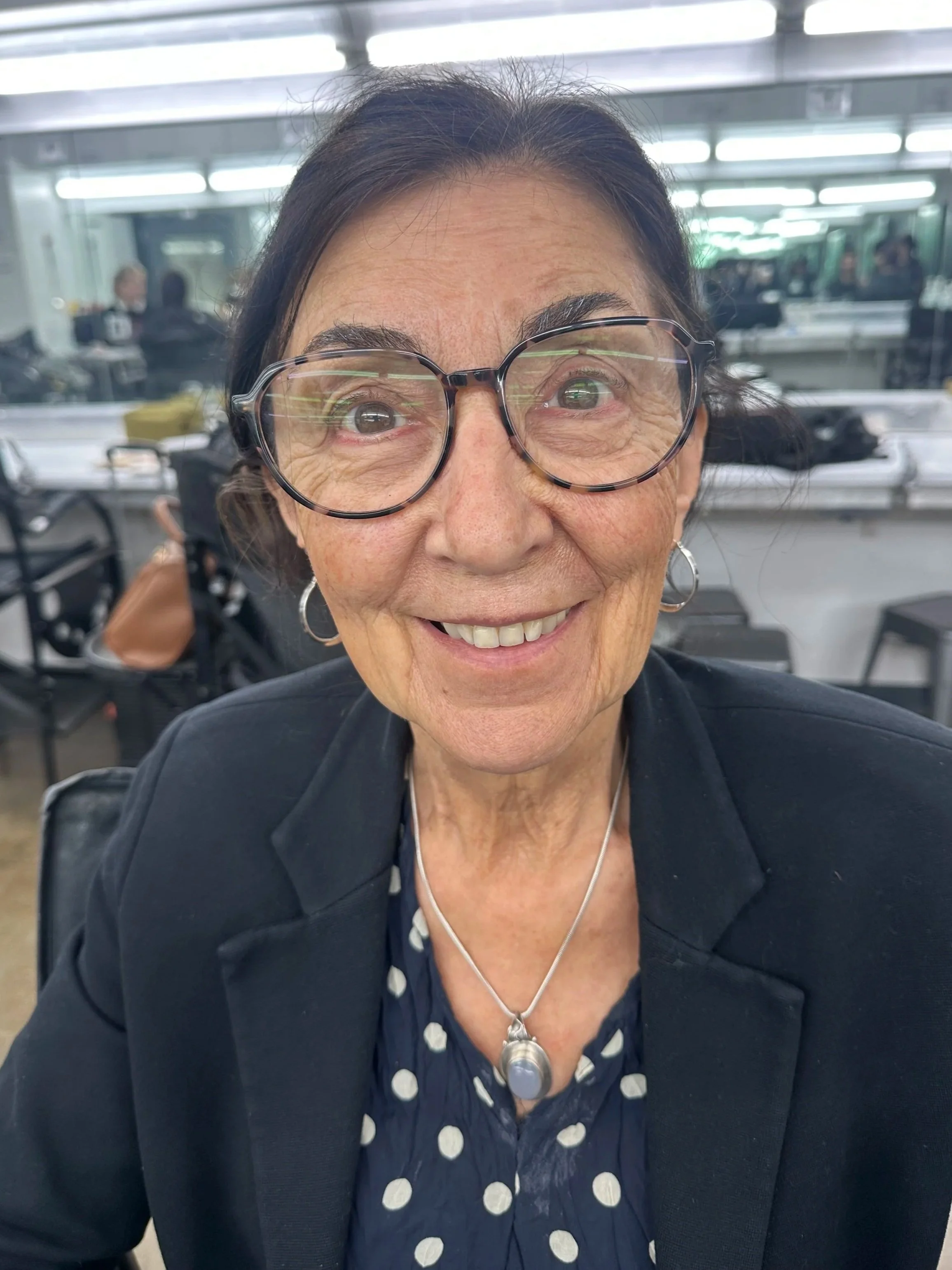 Old age makeup on a mature model
