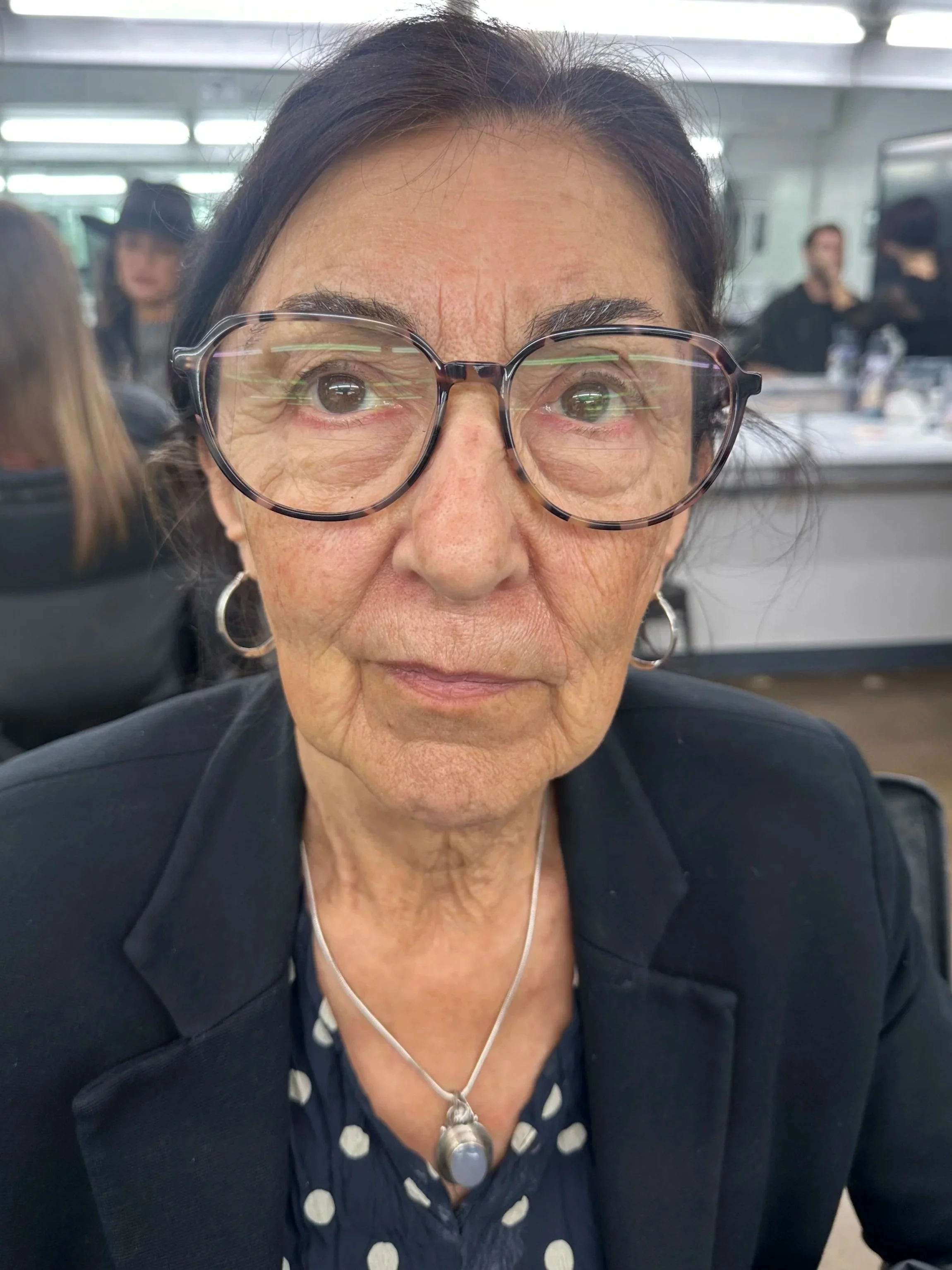 Old age makeup on a mature model
