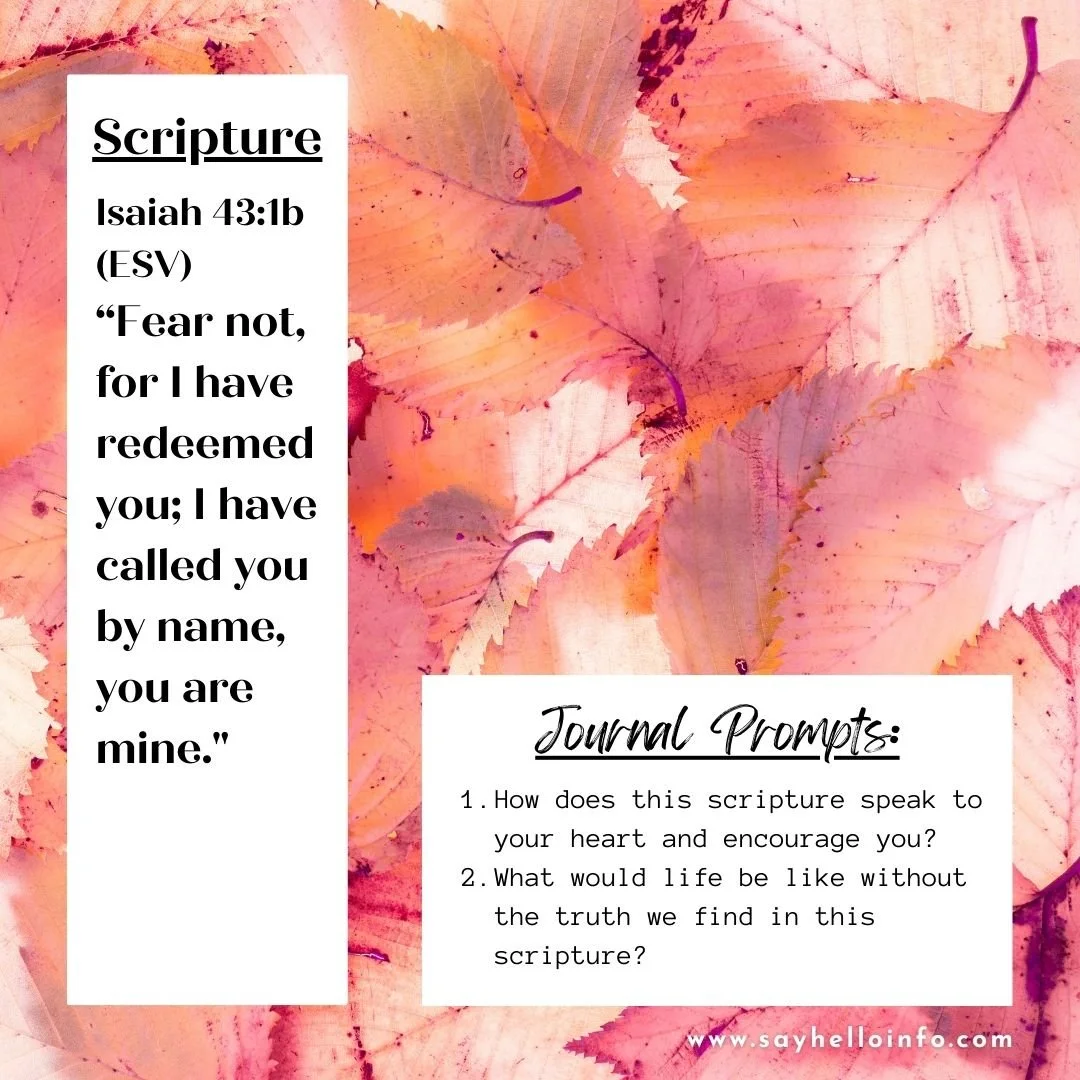 Journal Prompts: Isaiah 43:1