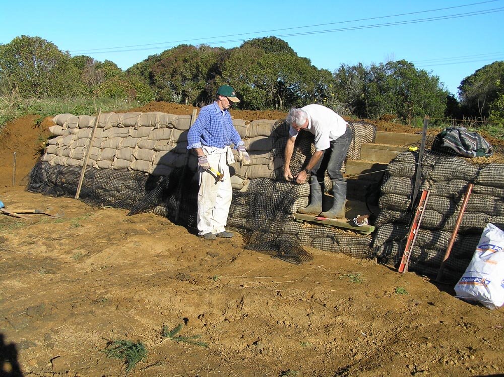 Rebuilding the earth walls at Queen's Redoubt