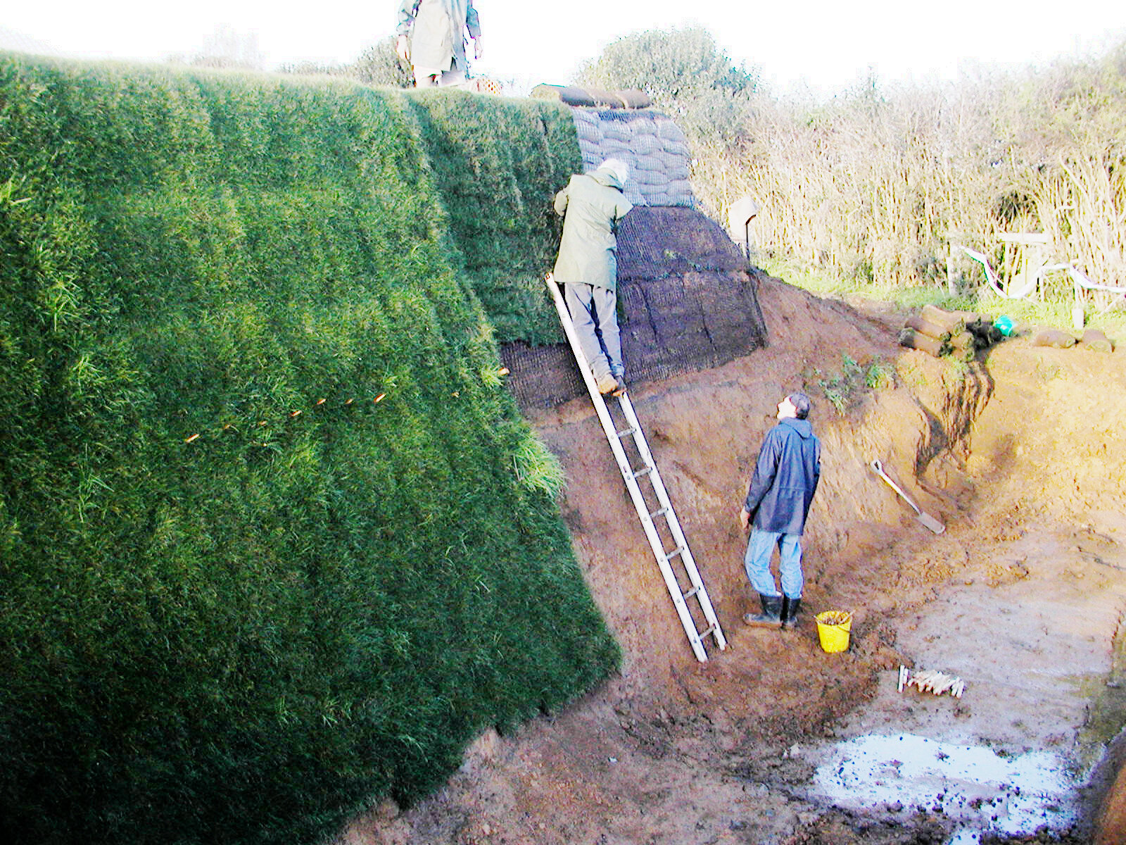 Dressing the earth walls at Queen's Redoubt