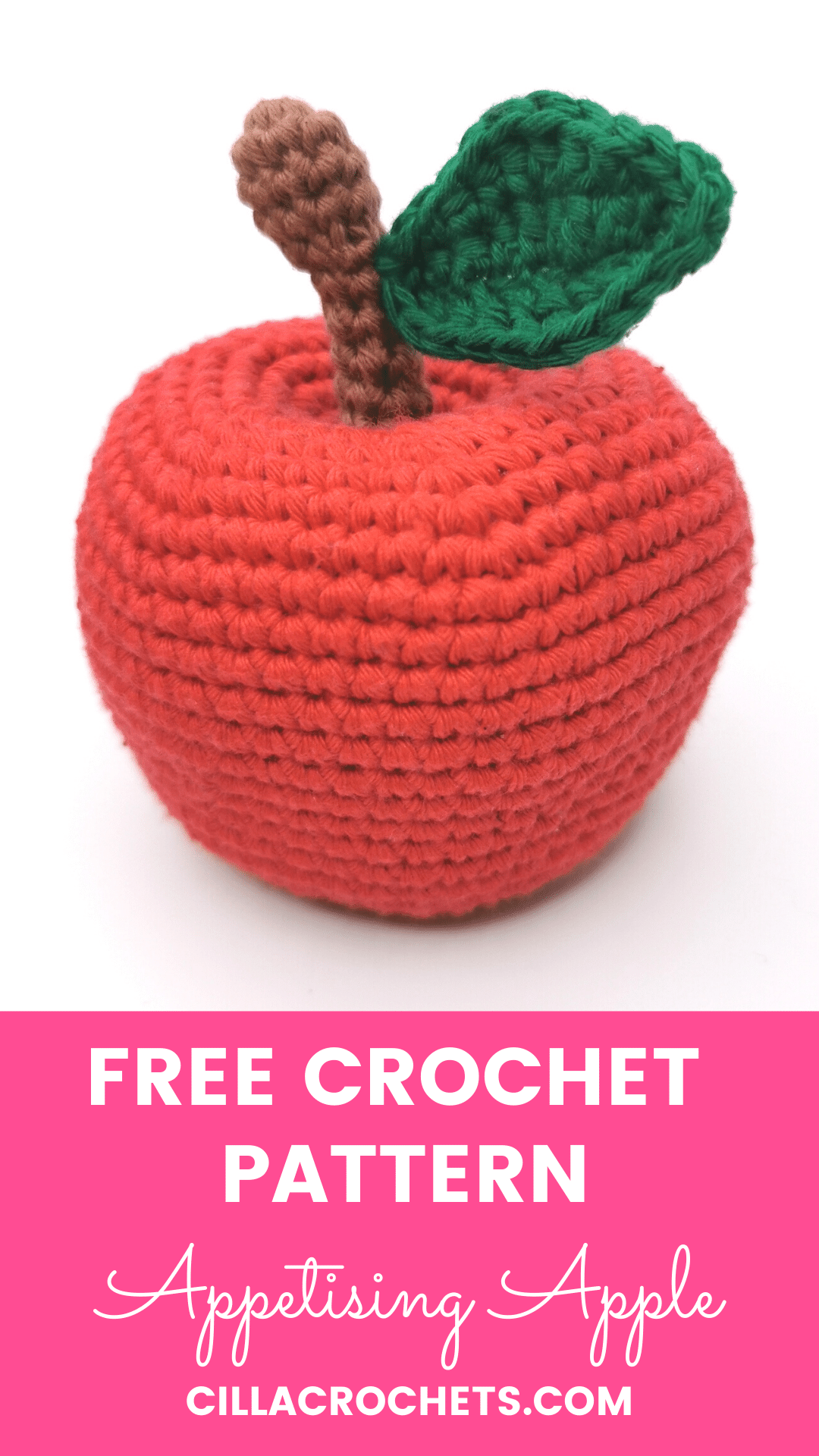 Free Crochet Apple Pattern - Grace and Yarn