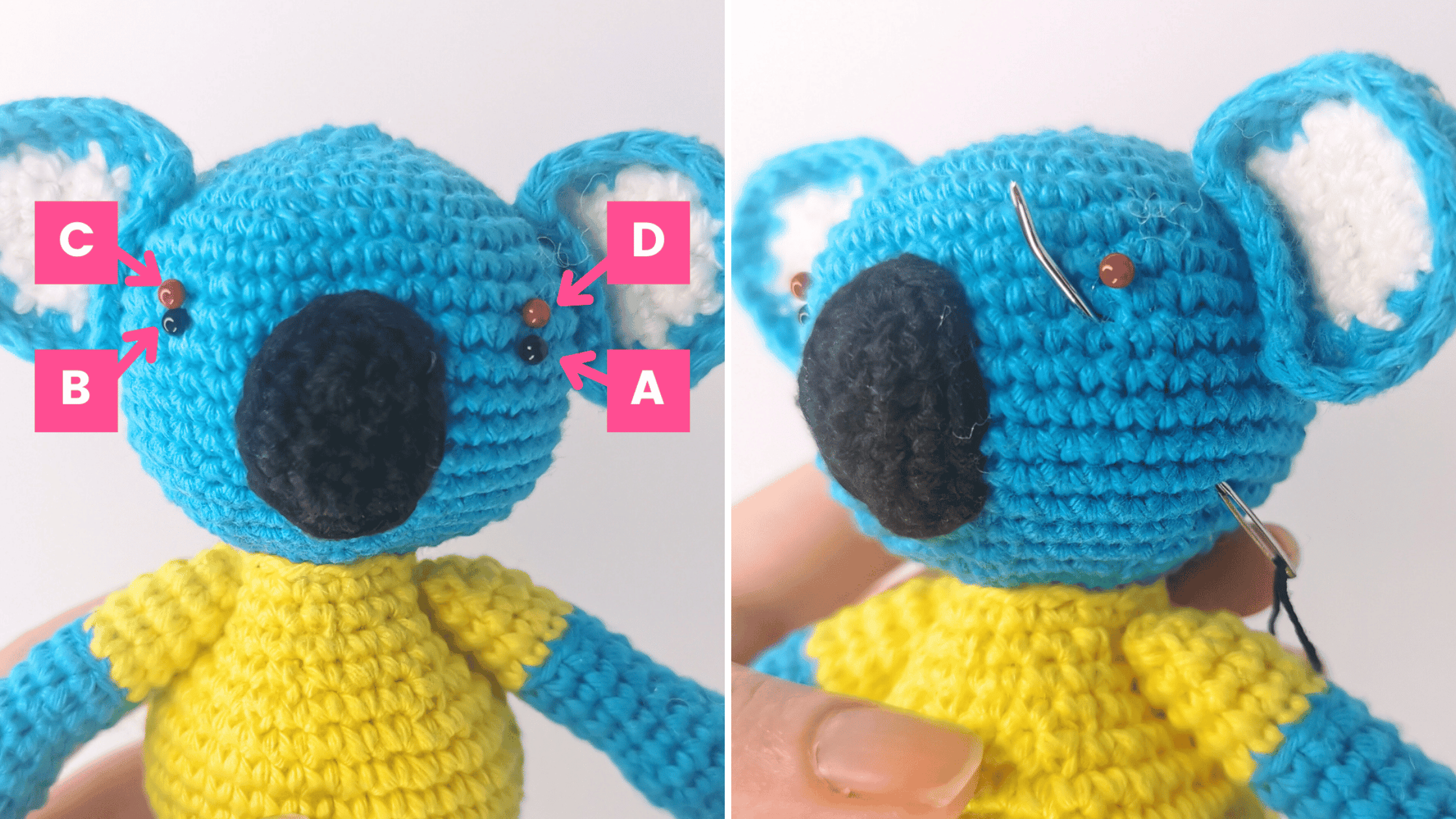 How to Sew Eyes on Amigurumi & More Face Embroidery