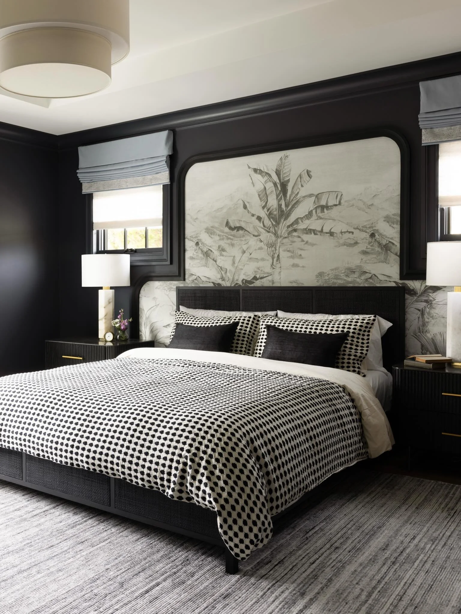 Sharing a Before &amp; After from our Occidental Project in Burlingame.

When we stepped into to this project, the primary bedroom was already beautifully designed, but something felt unresolved.

We brought in a richer paint color, layered in patter