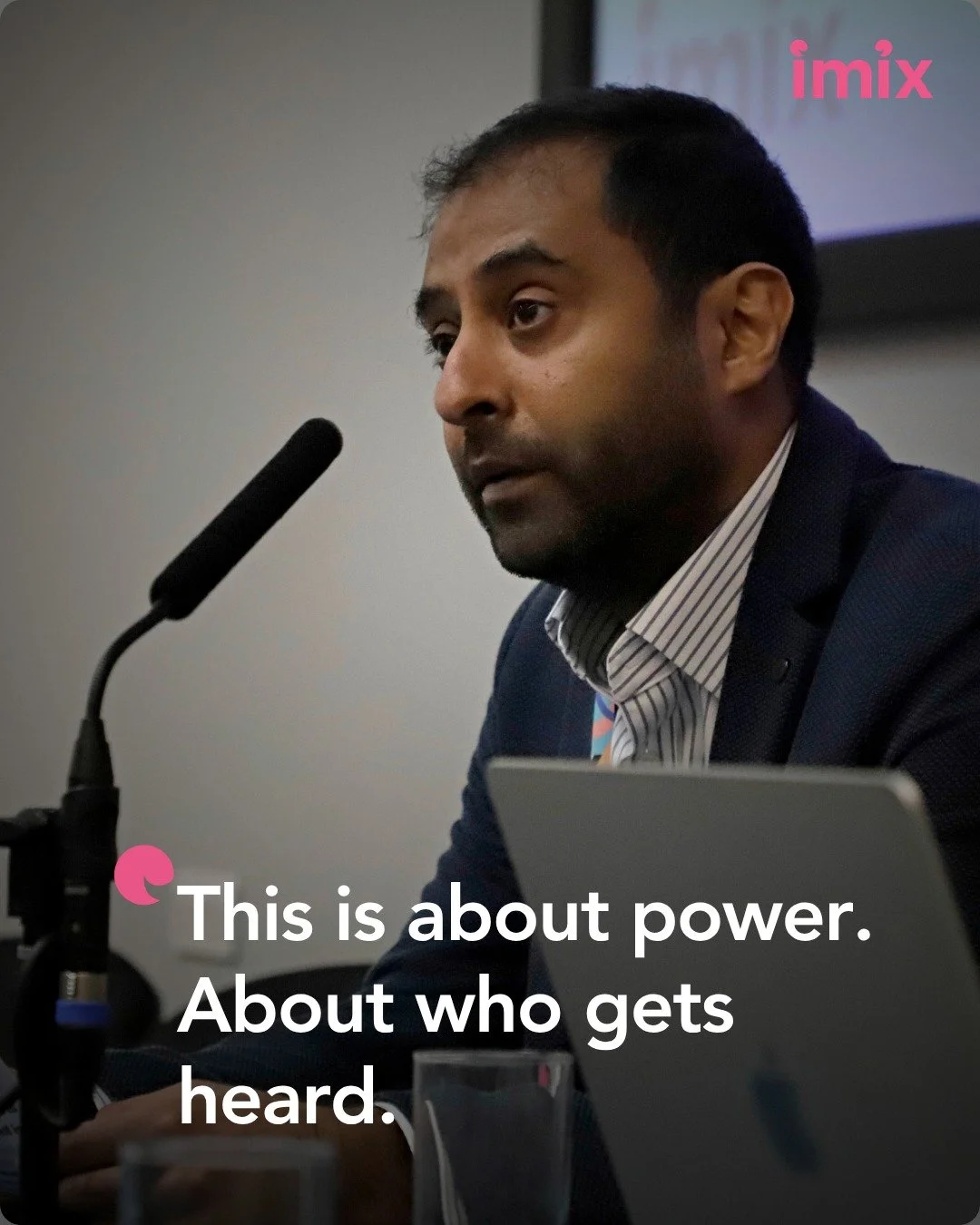 Some of you will recognise Awssan from our feed.
Last year he was a Refugee Week Ambassador. Now he's an IMIX Trustee &mdash; and last month he opened our Speaking Out, Staying Safe forum with a question that stayed in the room all day.
Who gets to t