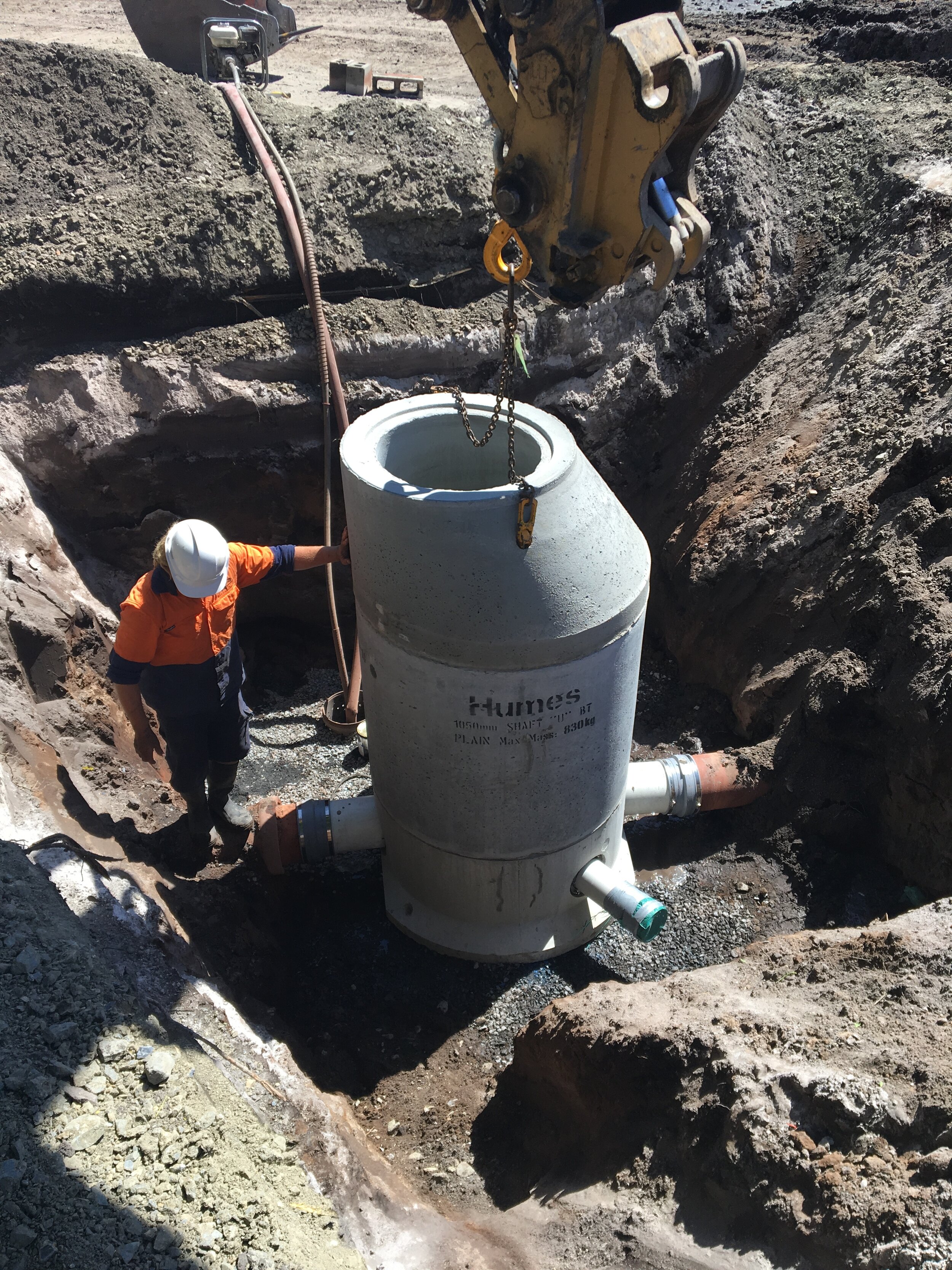 Precast sewer manhole install 1.JPG