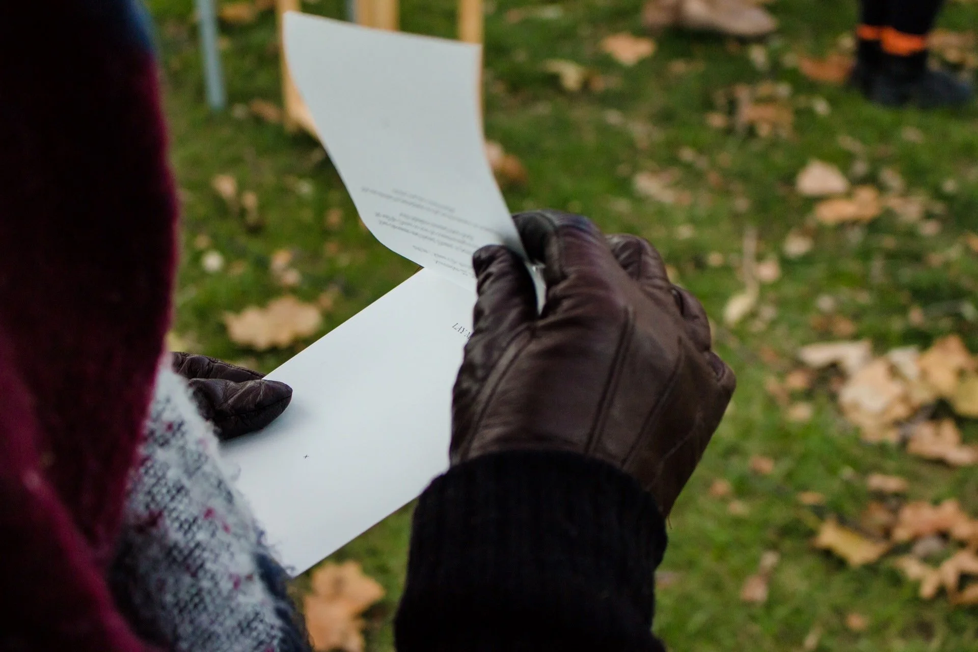 The invitation continues: "We will lay [Puce] to ret by constructing a ceremonial cairn of blankets around their body. You are invited to participate to whatever extent you are comfortable."