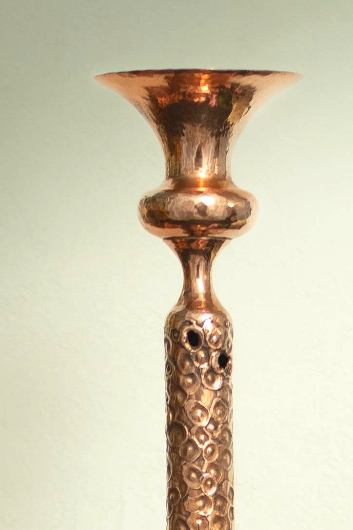 Candlestick with Copper Candle Cup - Woodworkers Institute