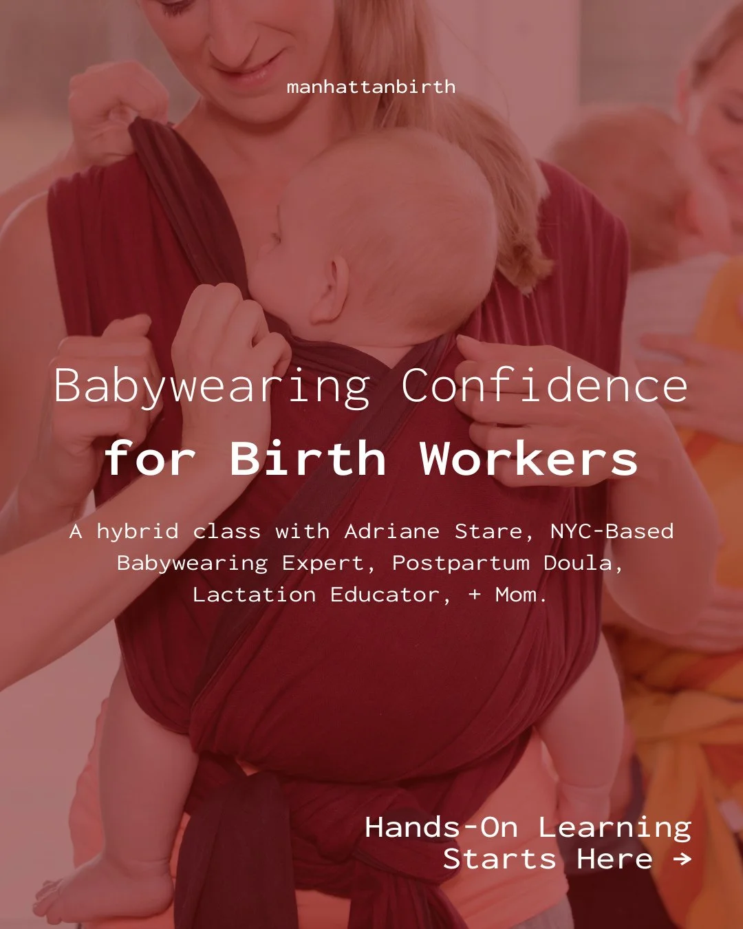 Hey birth workers! 👋 Want to level up your babywearing skills? ⁠
⁠
We're hosting Babywearing for Birth Workers on October 18!!⁠
⁠
This 3-part course with NYC-based babywearing expert Adriane Stare (@mostpartum) will give you evidence-based knowledge