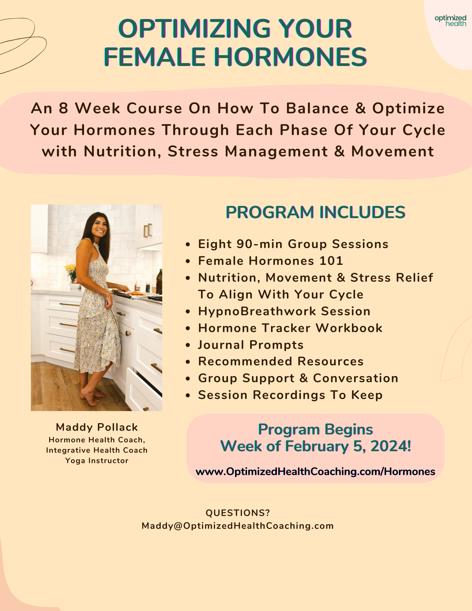 Female Hormone Group Program — OPTIMIZED HEALTH