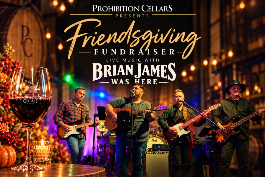 Friendsgiving fundraiser featuring Brian james was Here - Full BAnd