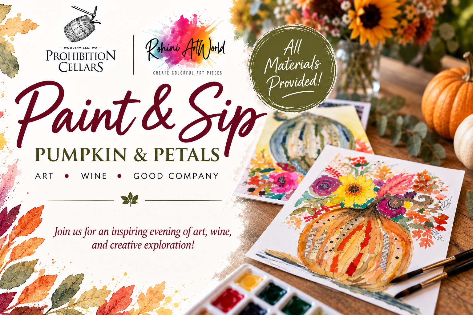 Paint &amp; Sip: Pumpkin &amp; Petals