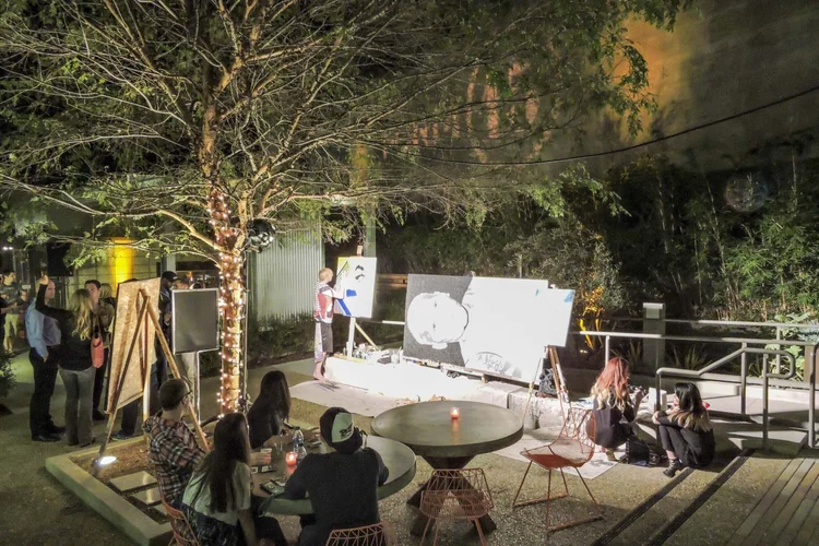 Wash lighting setup for an event