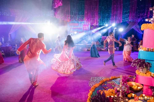 Indian wedding reception lighting