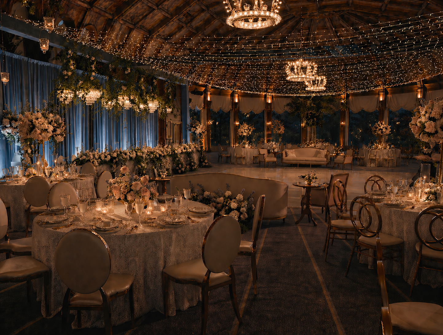 Hotel Del Wedding Lighting and Draping Crown Room.png
