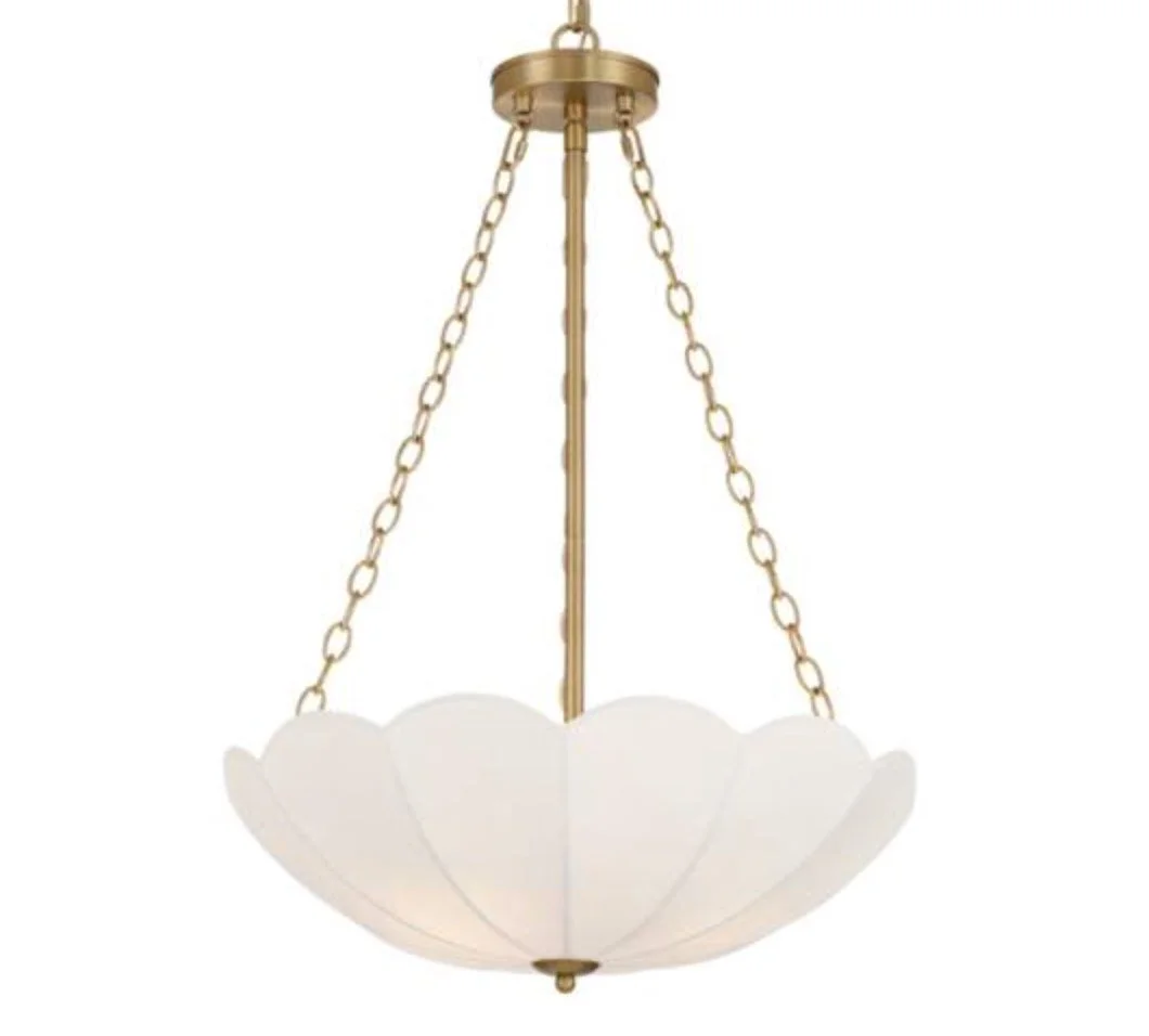 Gold Petal Silk Shade Pendant
