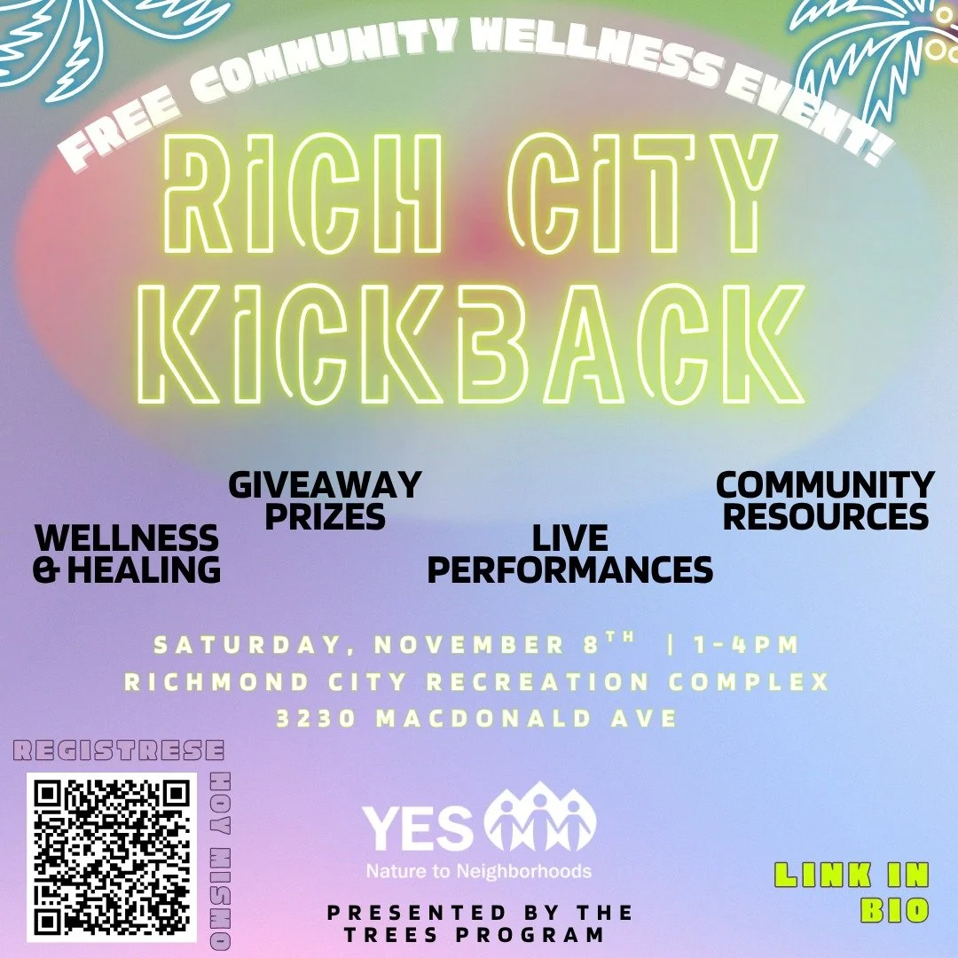 Rich City Kickback is TODAY and the TREES team has an incredible amount in store for you. Show up early so you can catch all of our incredible vendors and partners before giveaways run out, and don't miss the youth-led panel discussion on mental heal