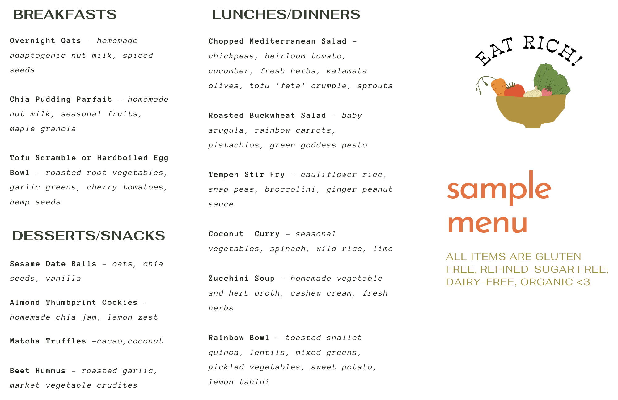 Services — EAT RICH