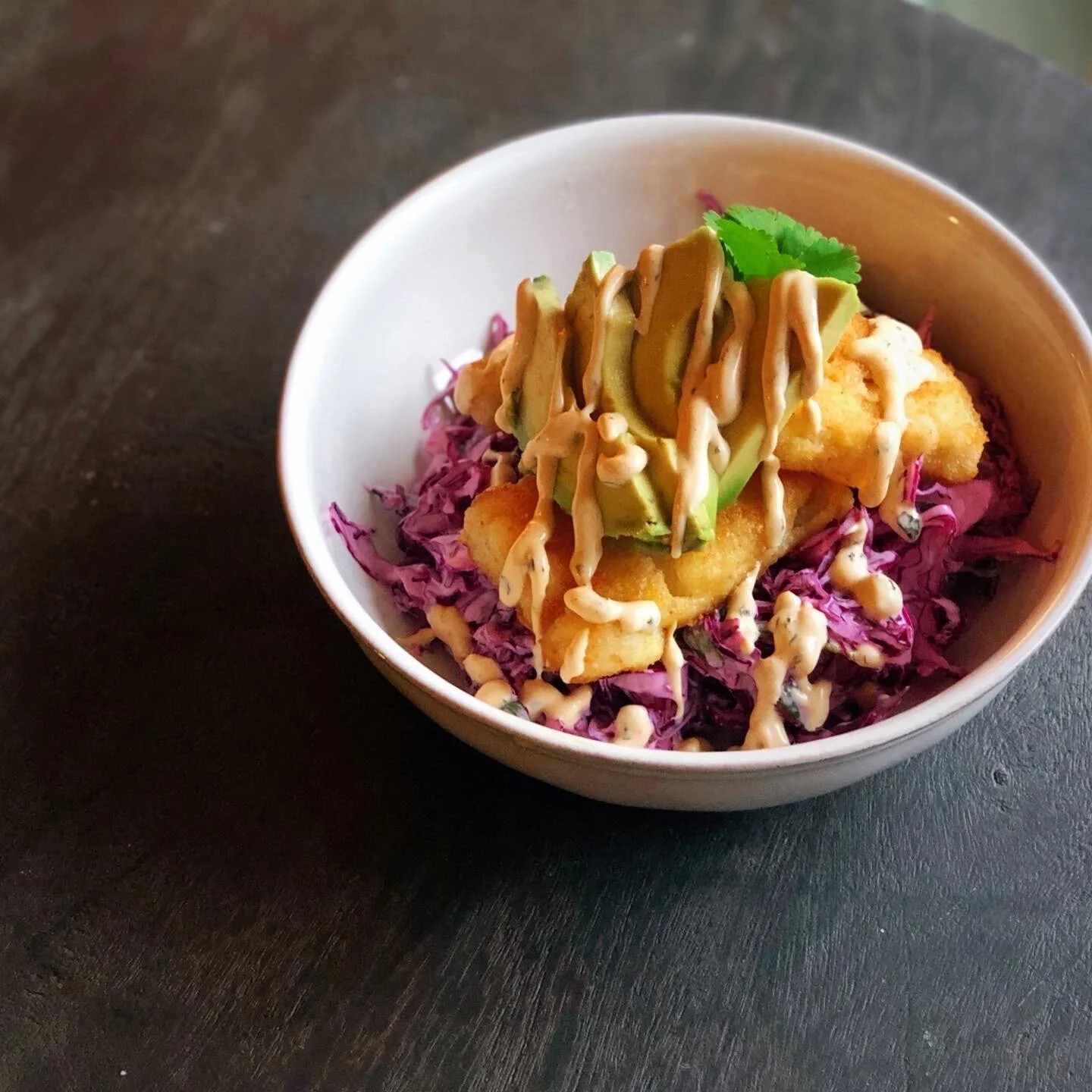 crispy fish taco bowls