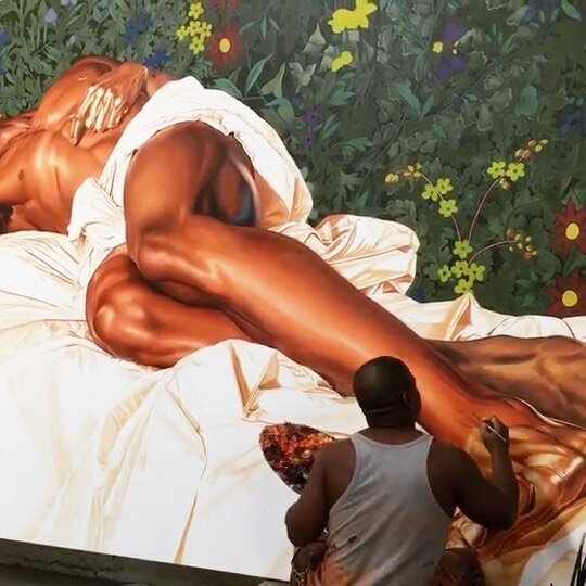 Black beauty &amp; joy in all its glory ✨🖤 Happy Juneteenth ✊🏾Today I&lsquo;m sharing the work of one of the greatest artists of our time @kehindewiley I have been obsessed with Wiley&rsquo;s work since the moment I laid eyes on it. His oeuvre is d