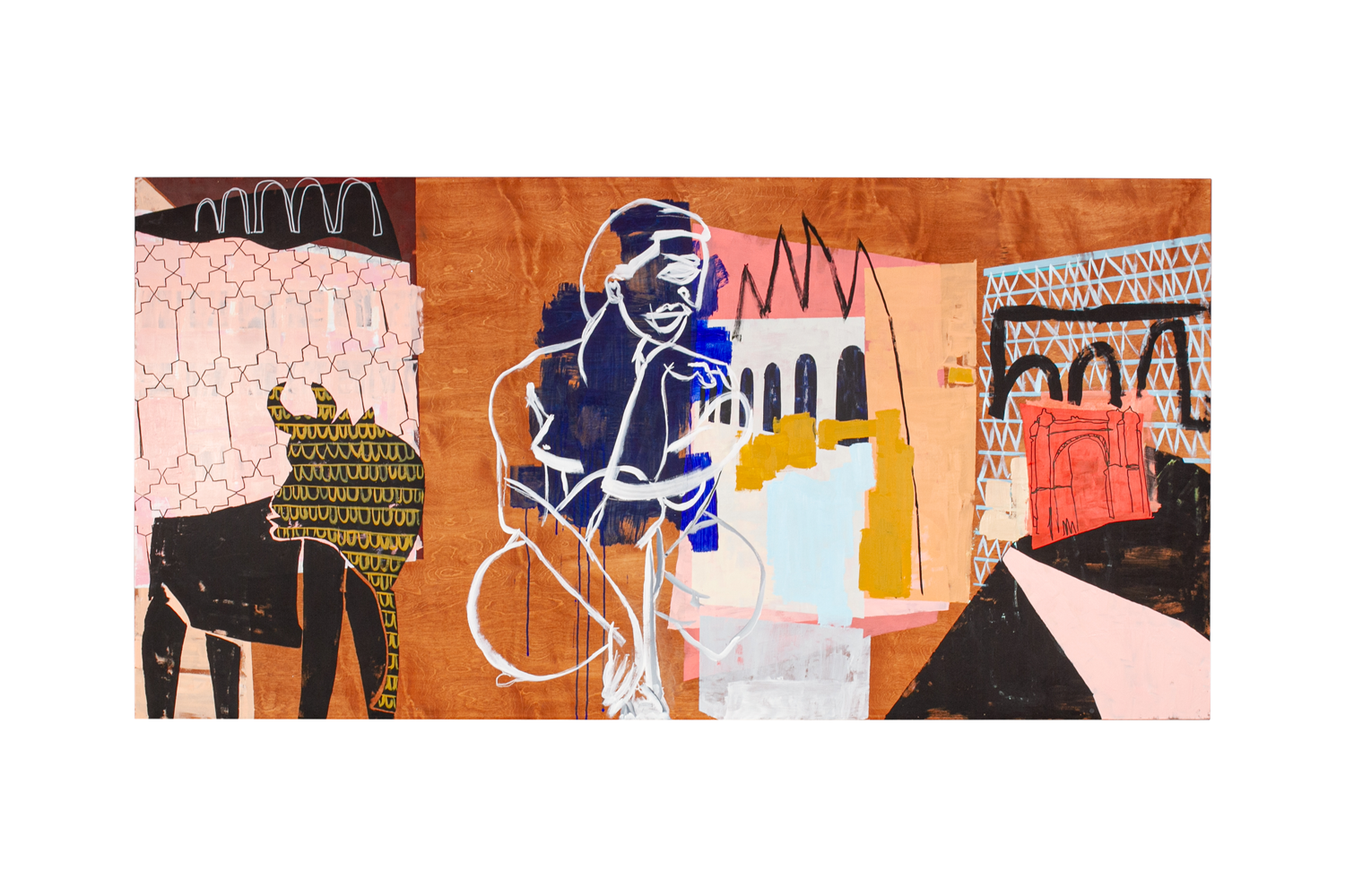 barcelona | mixed media on wood | 96" x 48" | (sold)