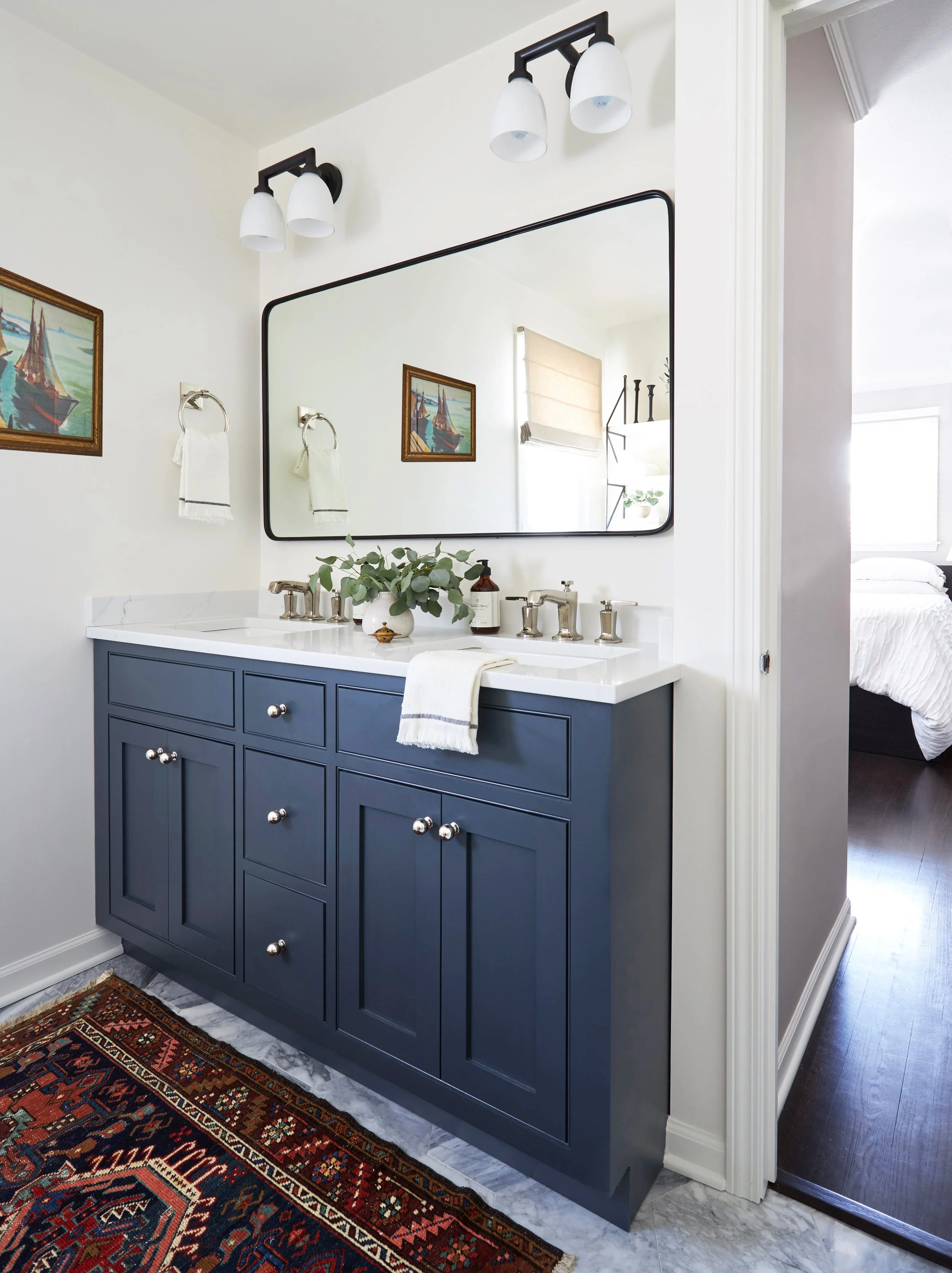 Primary Master Bathroom Renovation Jessica Moran Interiors in Chicago Western Suburbs Interior Designer