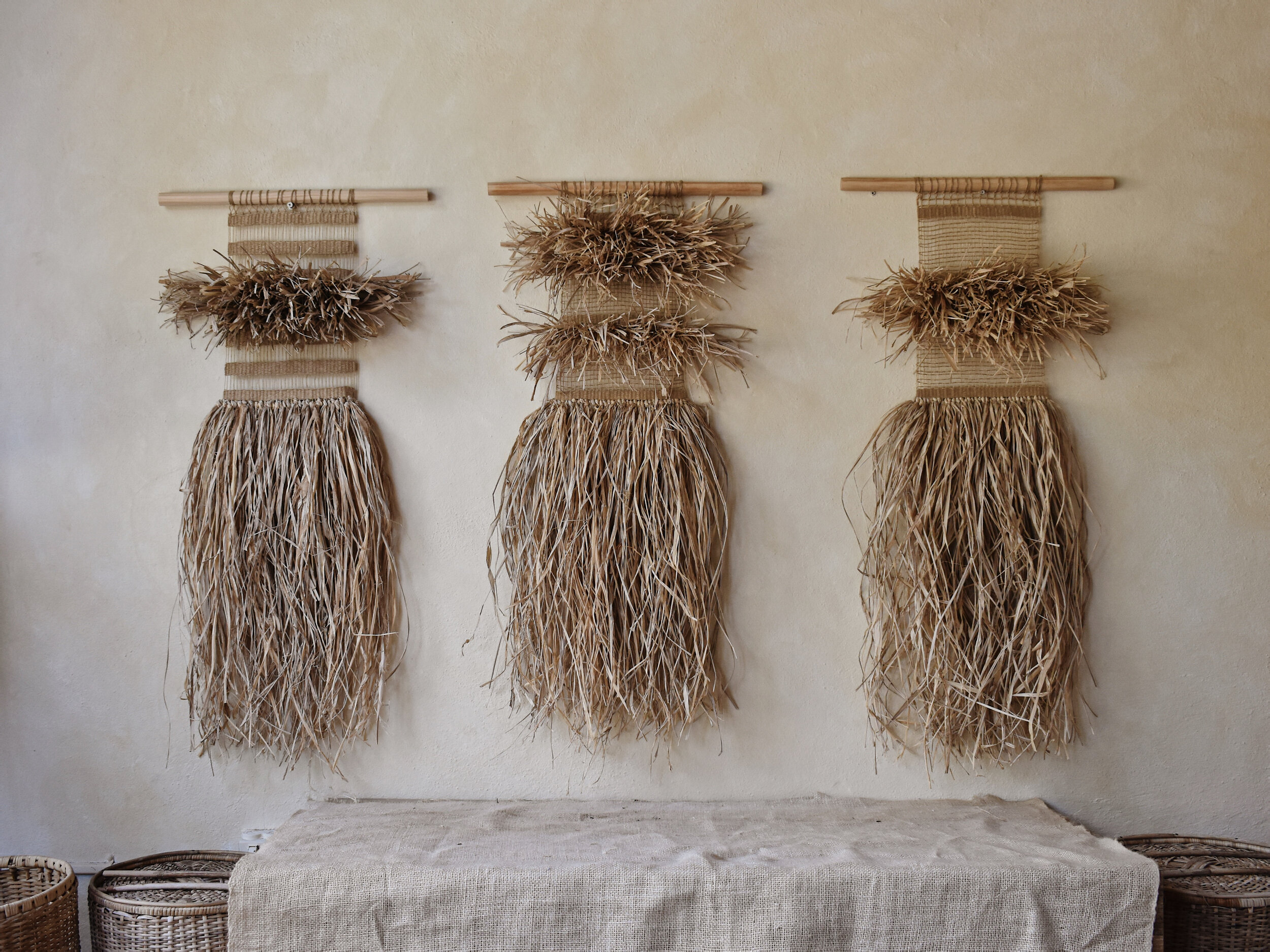 Stucco and Raffia on canvas