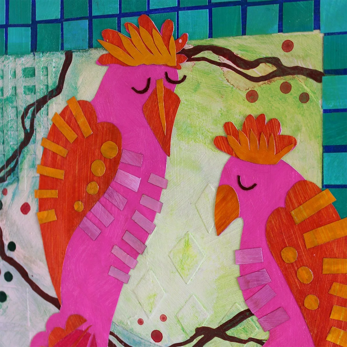SG068 This is Home pink parrots detail.jpg