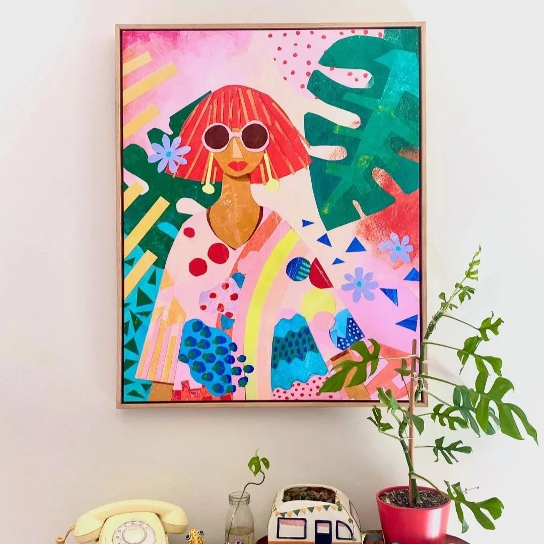 "Delightfully Brilliant" framed large canvas print