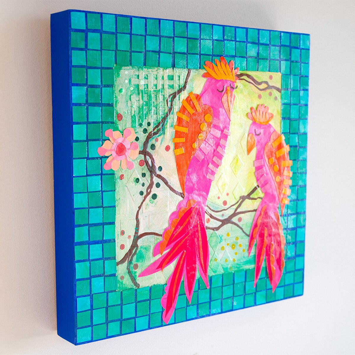 SG068 This is Home pink parrots art side view.jpg