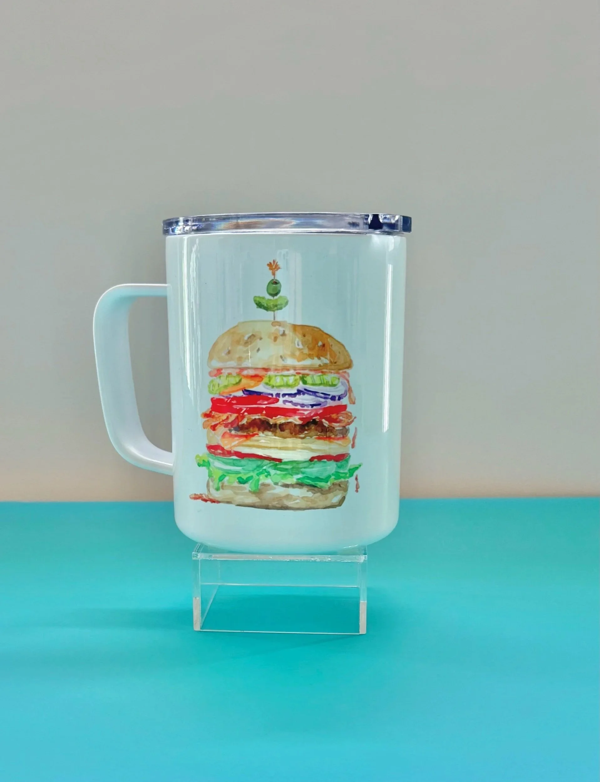 cheeseburger travel mug