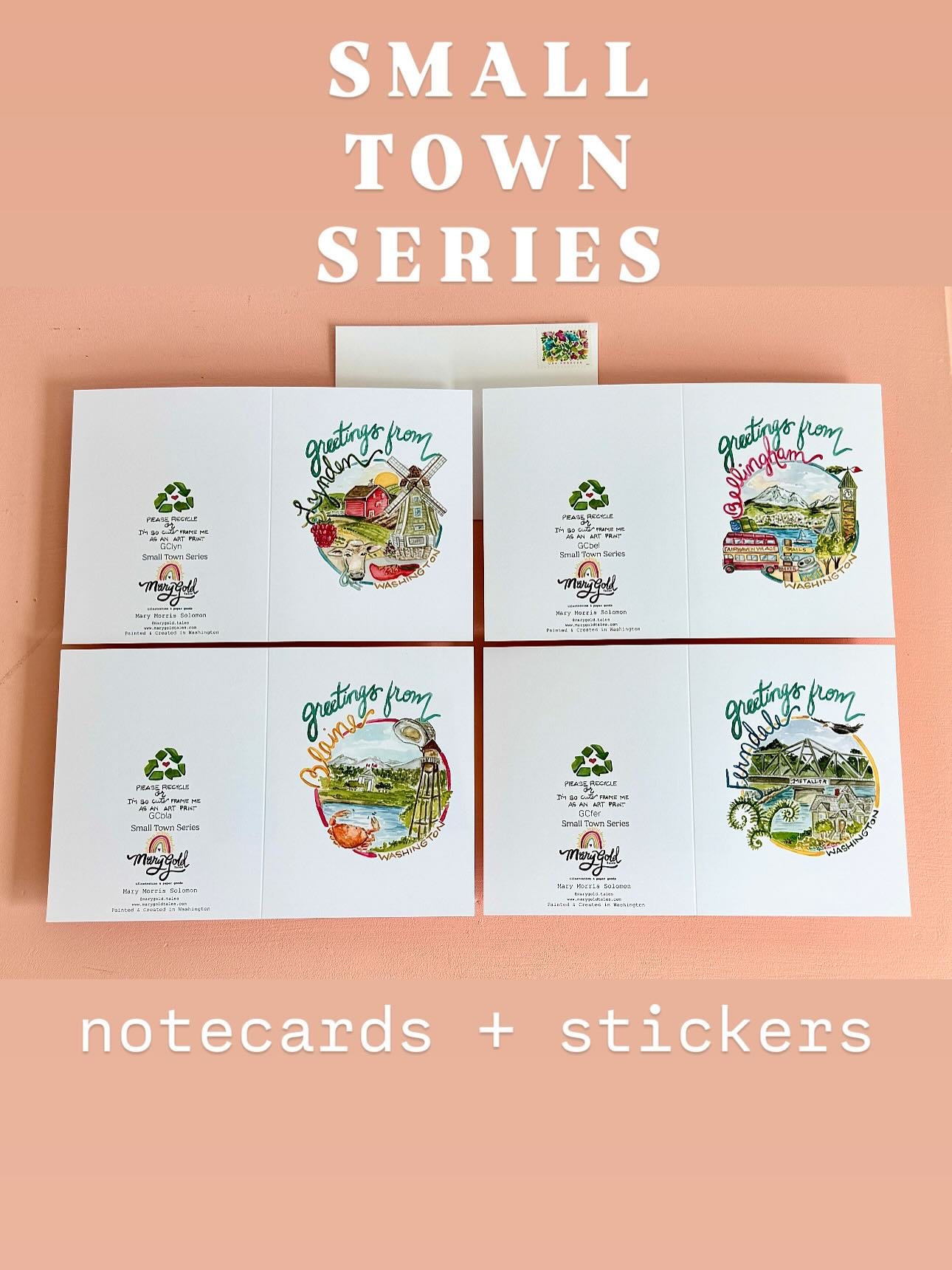 S M A L L town Series launches this weekend ✨

Which is your favorite small town illustration?

&bull;small town series for wholesale or retail&bull;
4&rdquo; vinyl stickers 
Single Notecards 
Box sets of 6 Notecards 

Bellingham &bull; Ferndale &bul