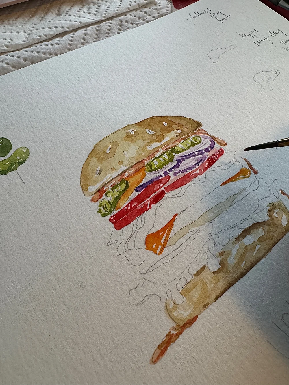 Hamburger Cheeseburger art print —MaryGold Tales