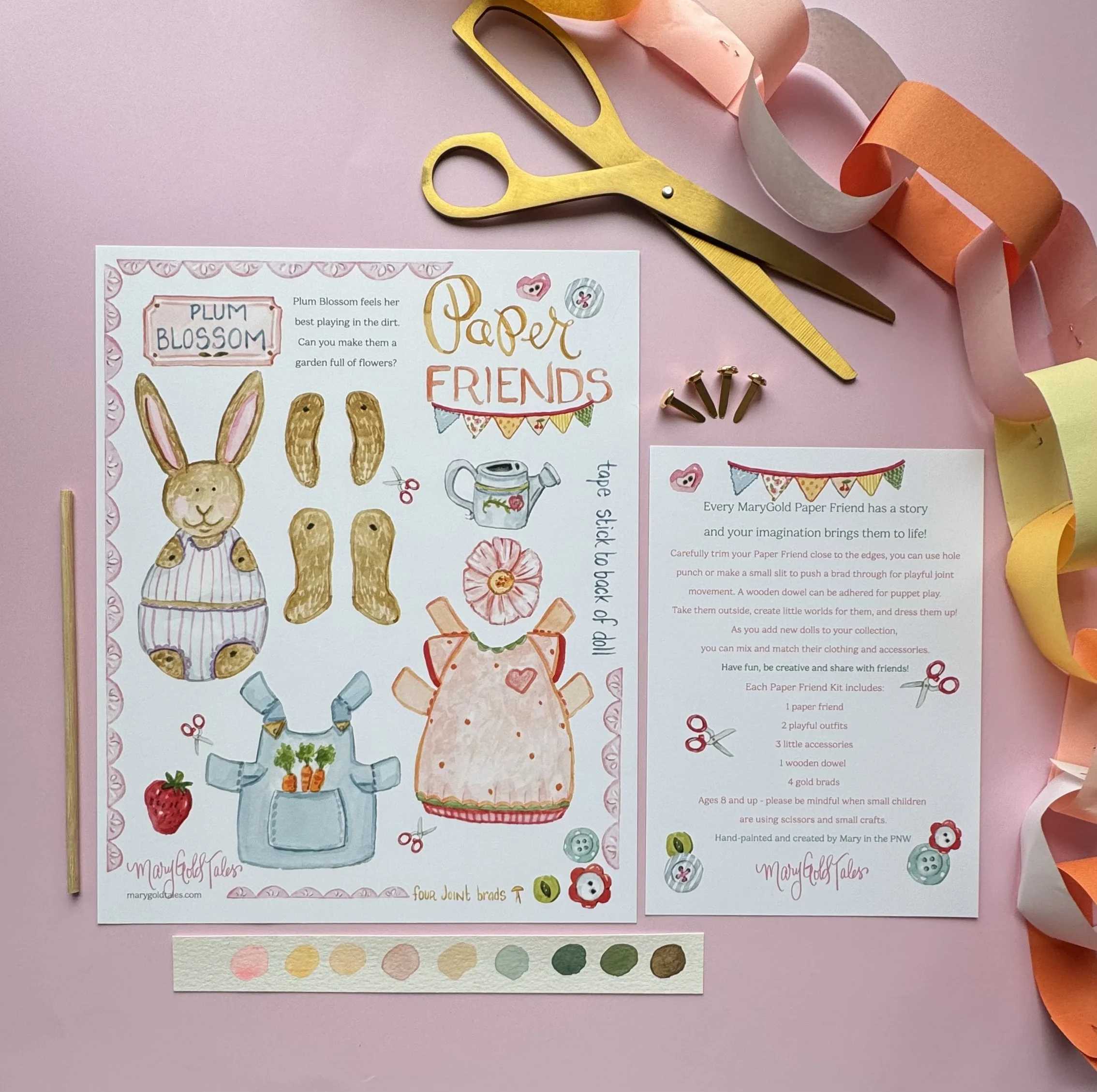 Plum Blossom Bunny Paper Friend Kit